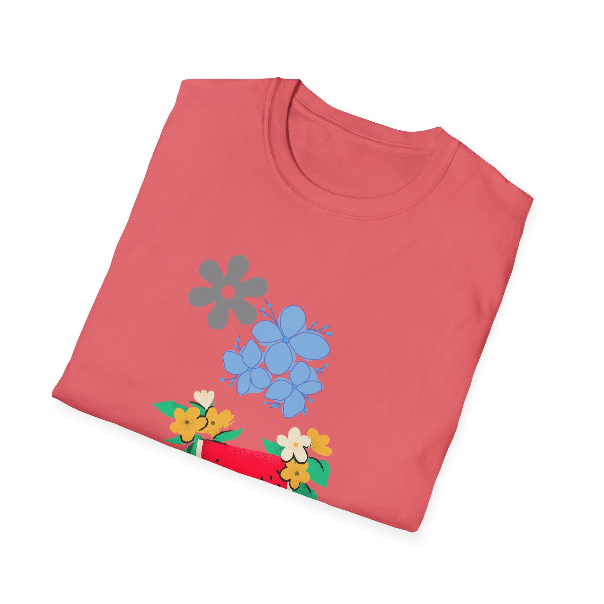 Watermelon Blossom Tee — Floral Fruit Graphic T-Shirt