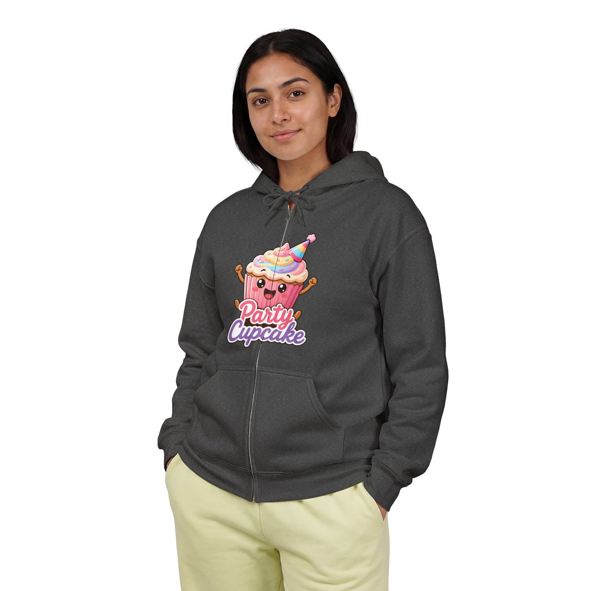 Party Cupcake Graphic Zip-Up Hoodie – Unisex