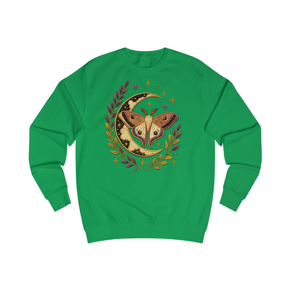 Sweat-shirt avec papillon céleste, lune et laurier
