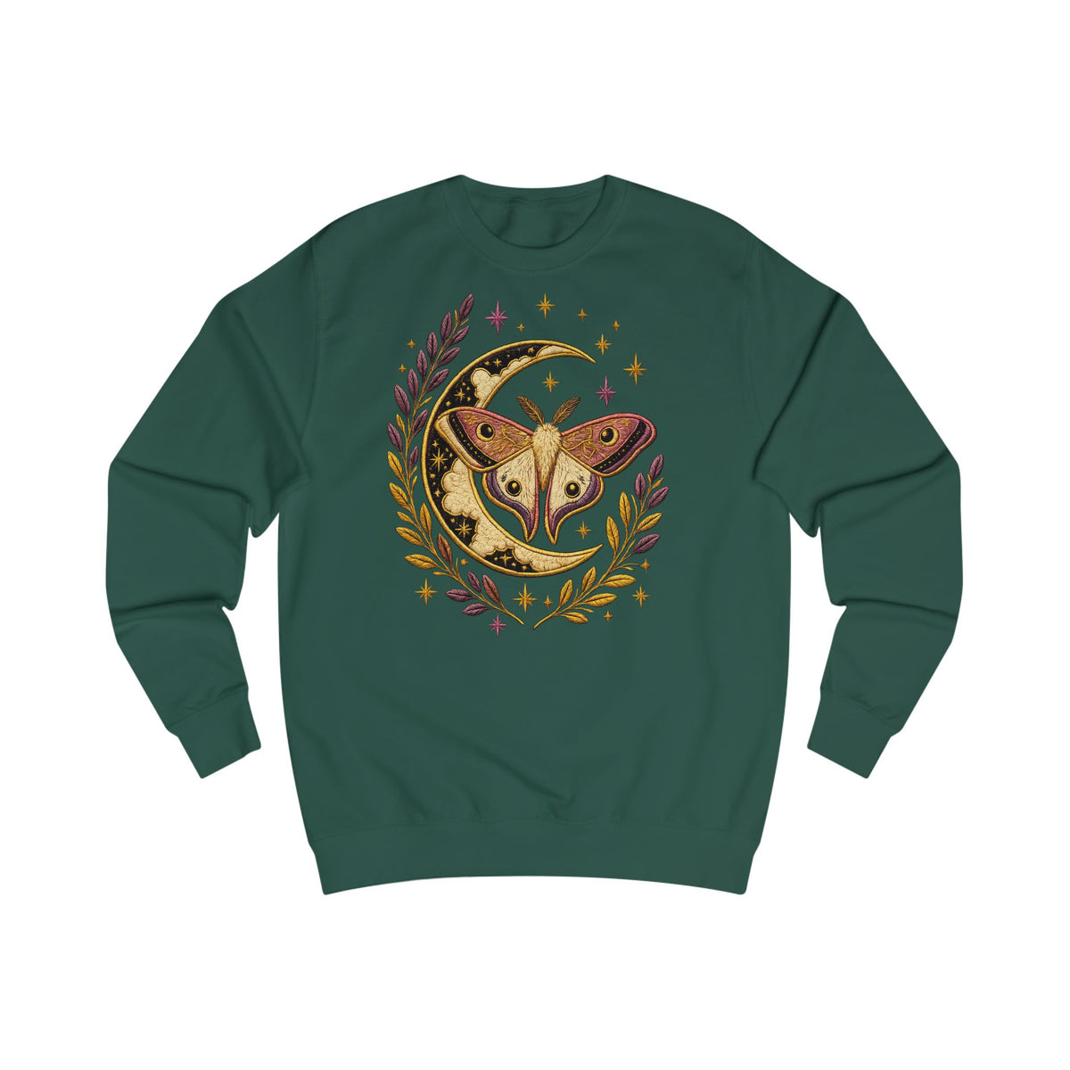 Sweat-shirt avec papillon céleste, lune et laurier