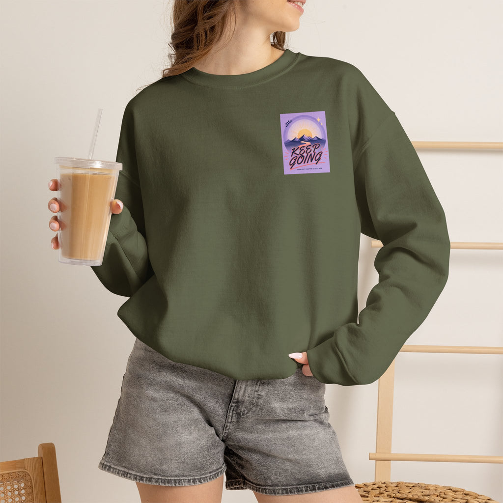 Keep Going Mountain Graphic Crewneck Sweatshirt
