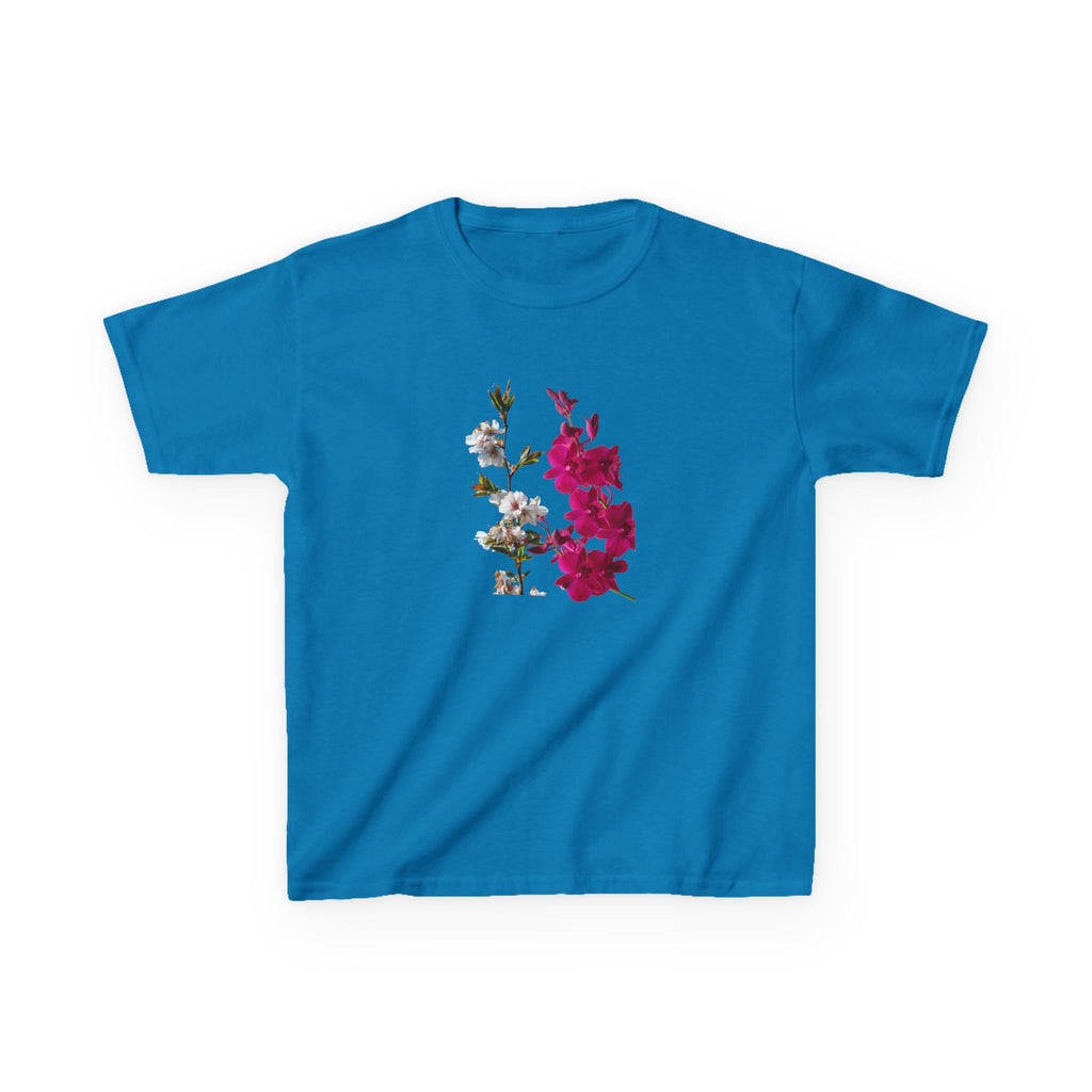 Kids Floral Tee — Pink Bougainvillea Graphic Cotton Shirt
