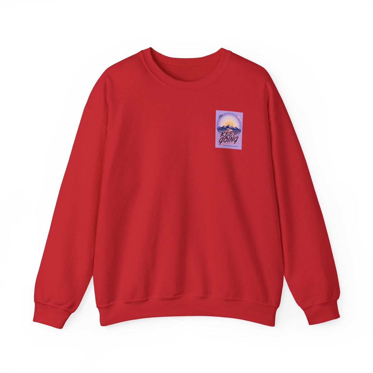 Sweat-shirt col rond à motif montagne « Continuez votre chemin »