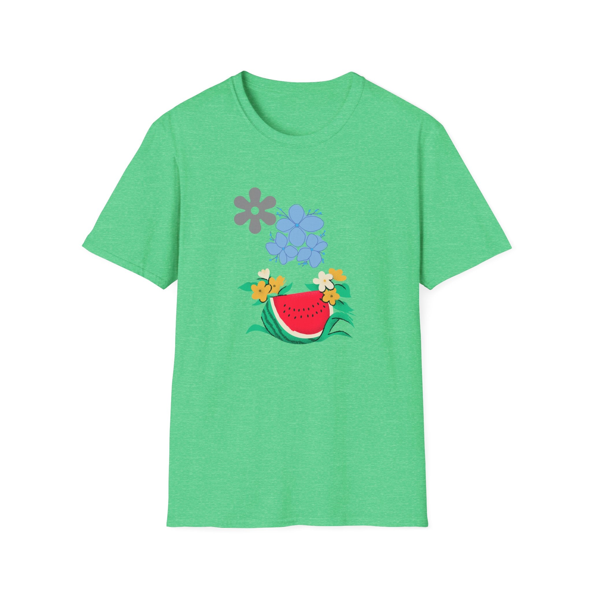 Watermelon Blossom Tee — Floral Fruit Graphic T-Shirt