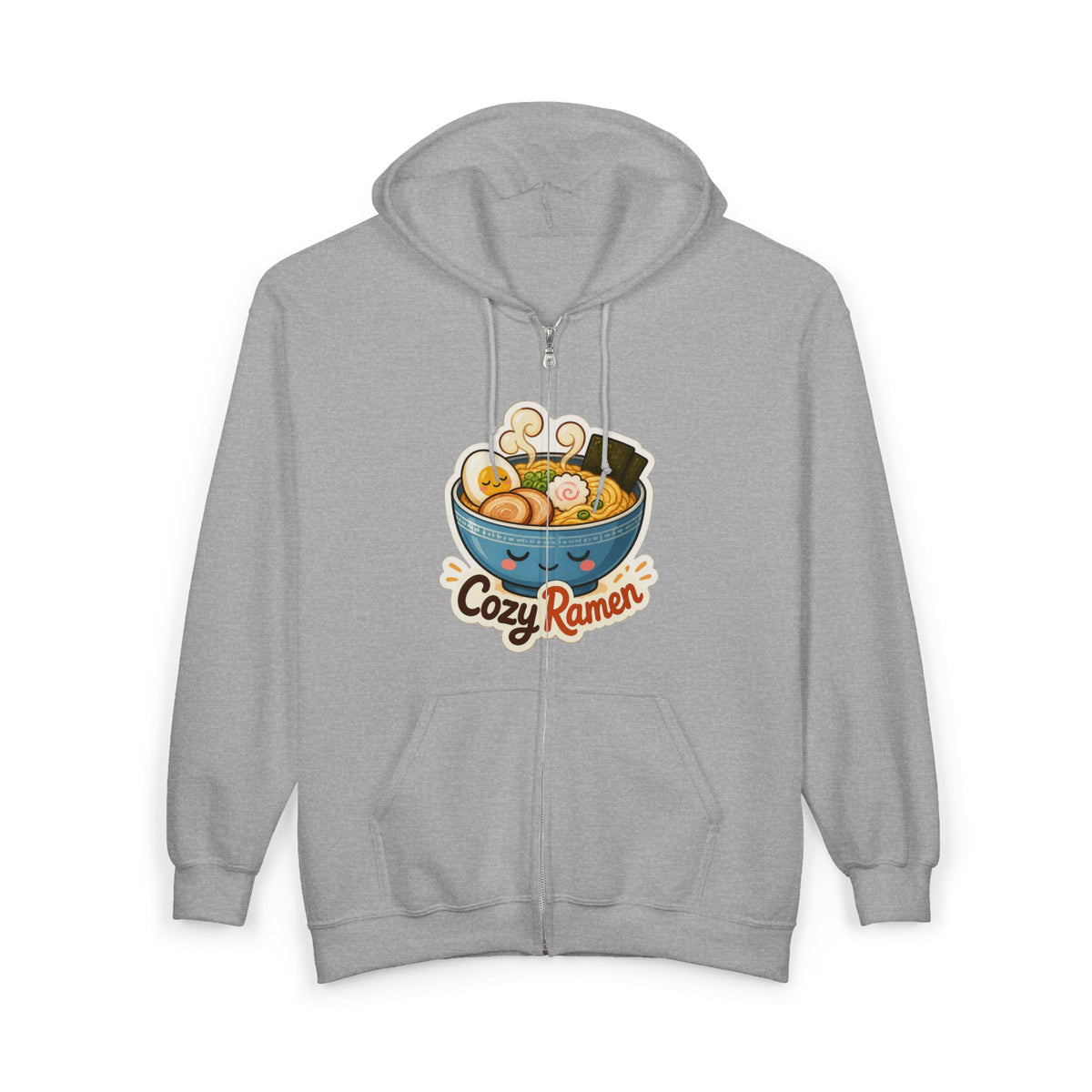 Cozy Ramen Graphic Zip-Up Hoodie – Unisex