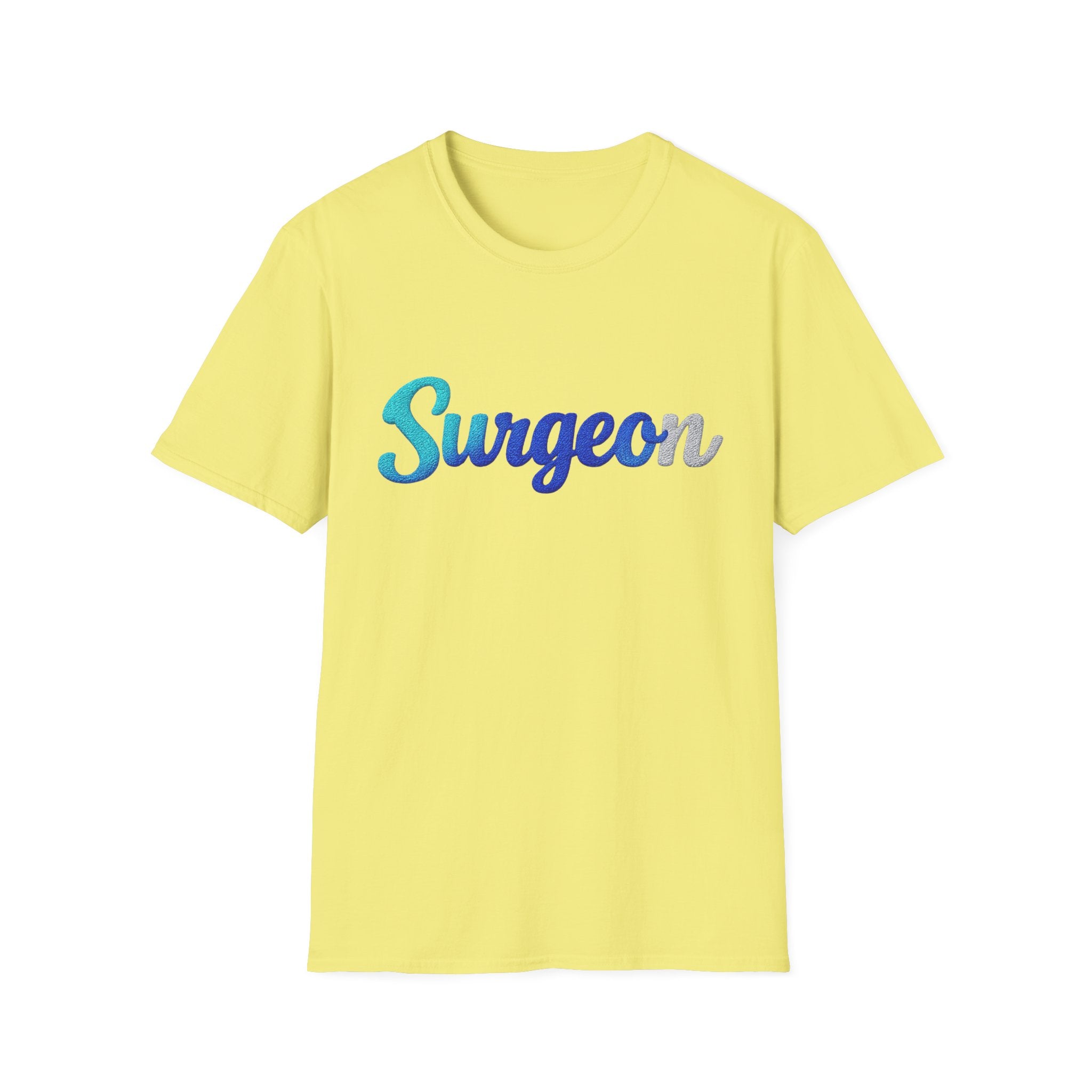 Surgeon Script T-Shirt — Blue Gradient Medical Pride Tee