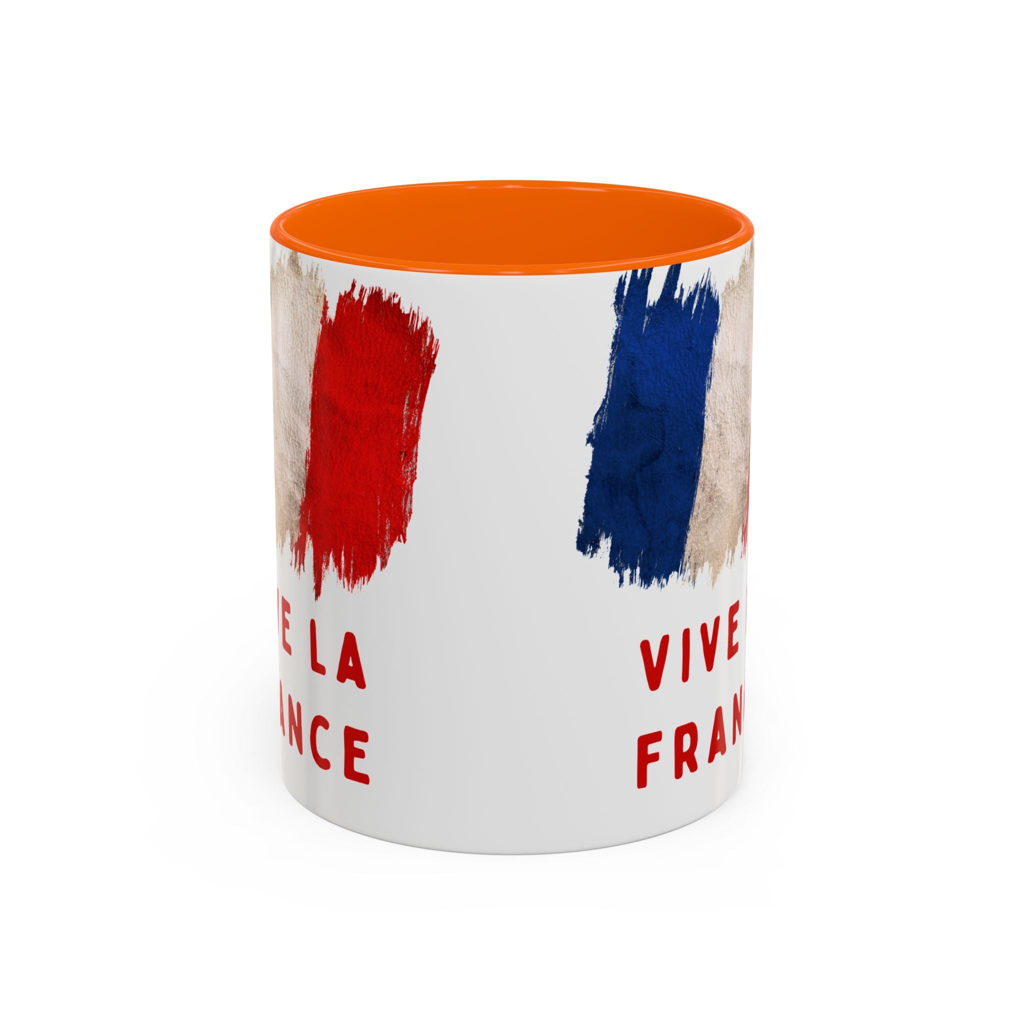 Vive La France Accent Coffee Mug — French Flag Brushstroke 11/15oz