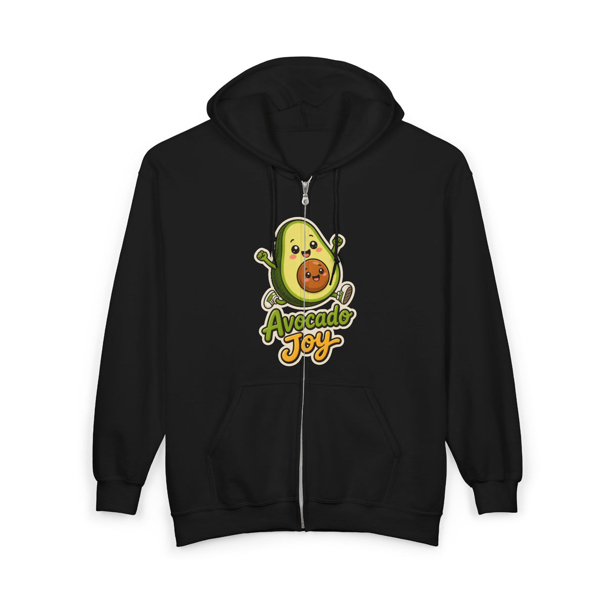 Avocado Joy Graphic Zip-Up Hoodie – Unisex