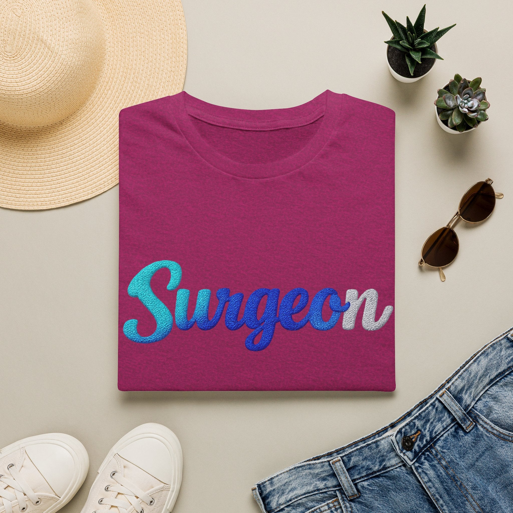 Surgeon Script T-Shirt — Blue Gradient Medical Pride Tee