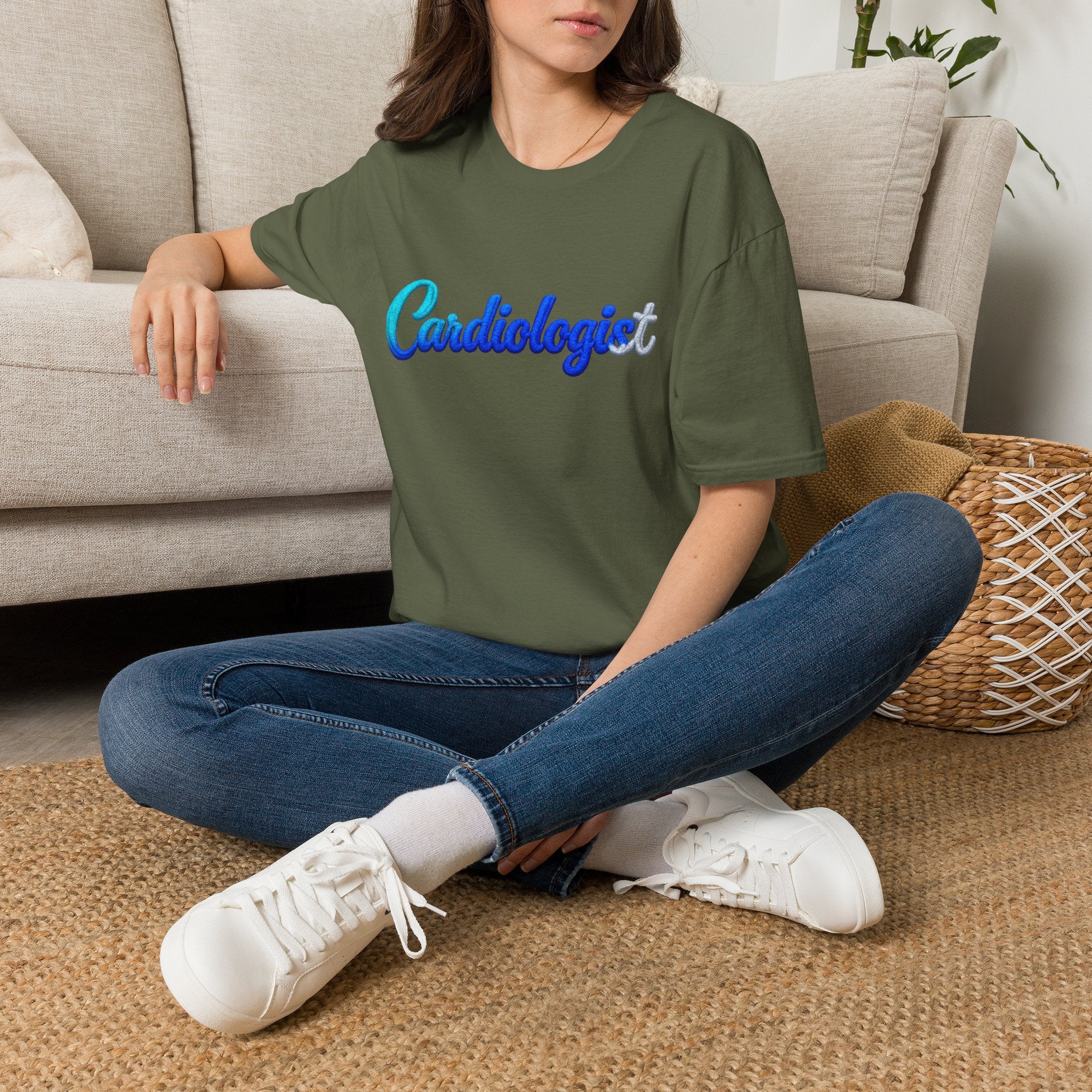Cardiologist Script Tee — Blue Gradient Medical Doctor Shirt