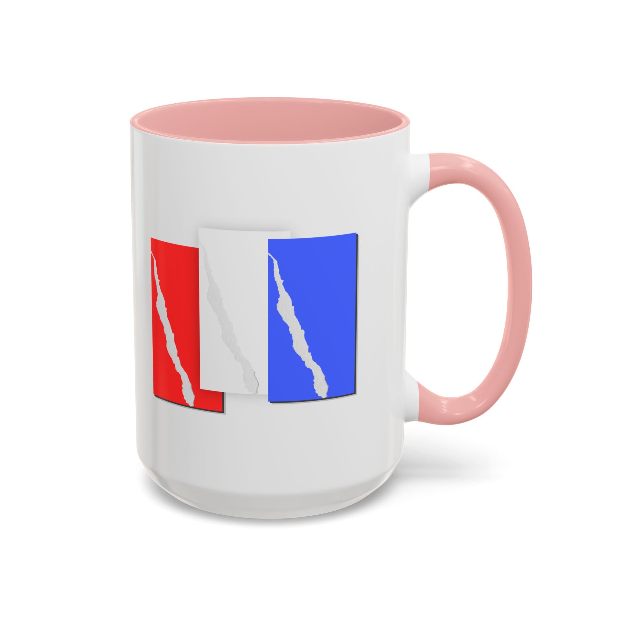 Accent Coffee Mug — Red, White & Blue Abstract Stripe Design (11/15oz)