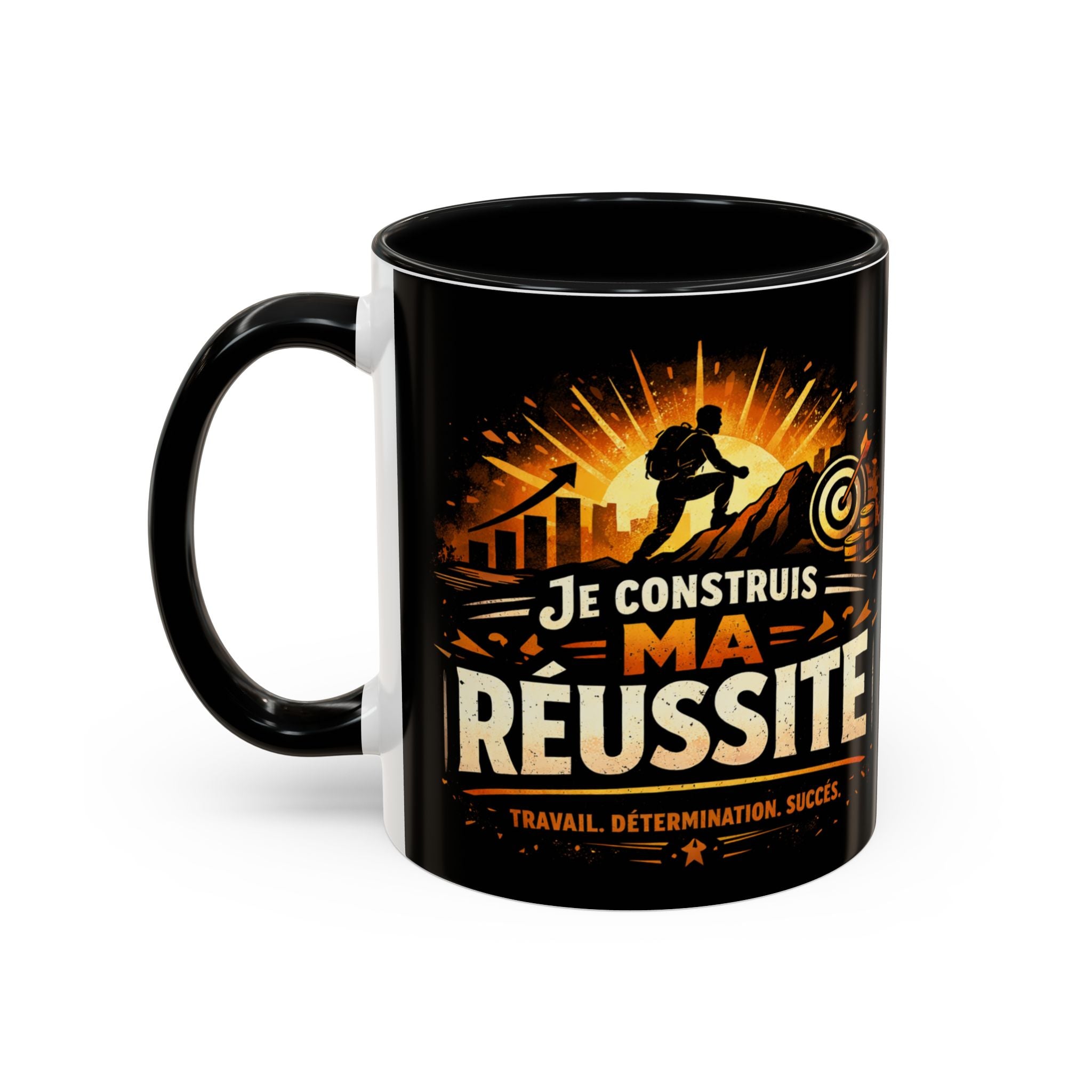 Motivational Coffee Mug — "Je Construis Ma Réussite" French Success Quote