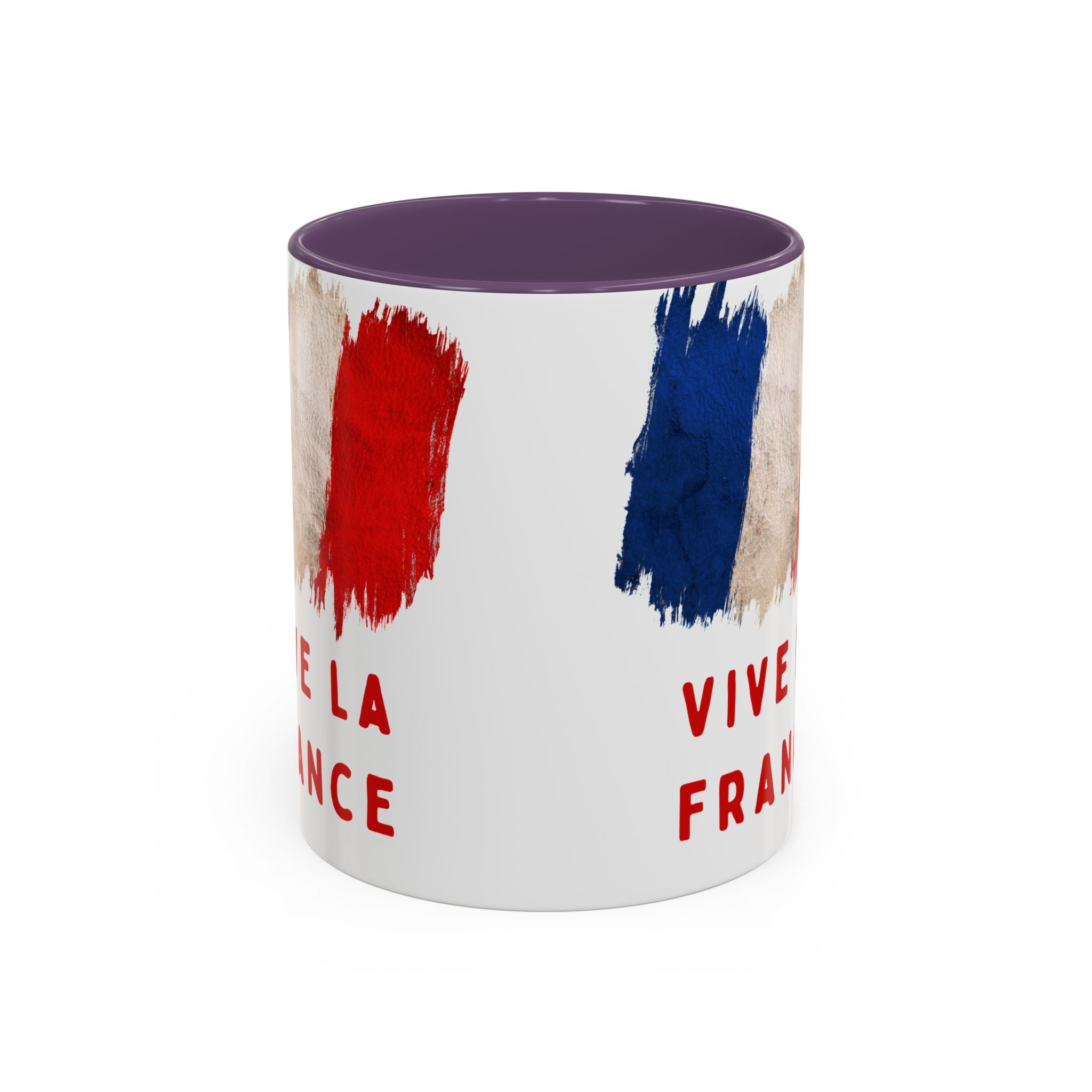Vive La France Accent Coffee Mug — French Flag Brushstroke 11/15oz