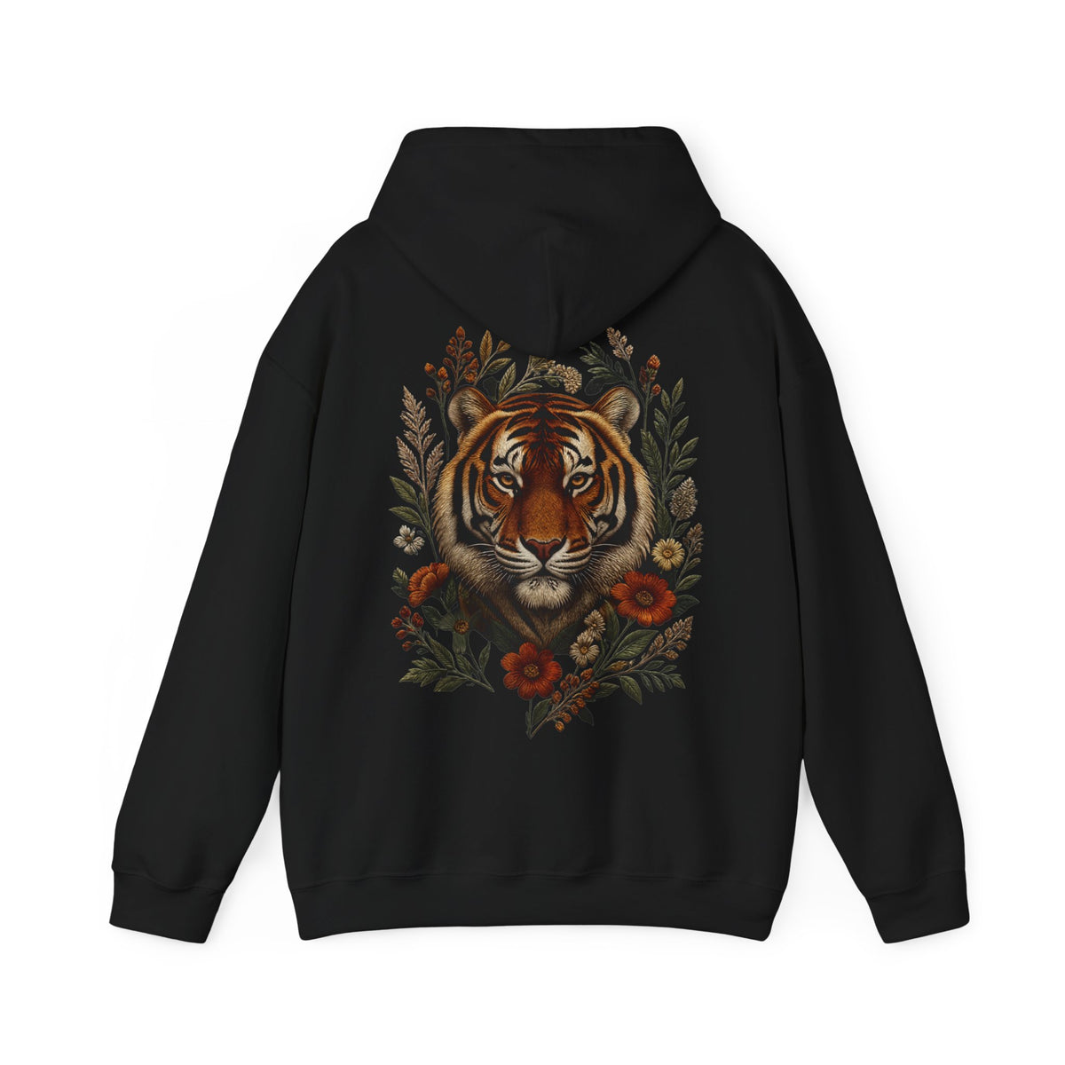 Sweat à capuche tigre floral vintage