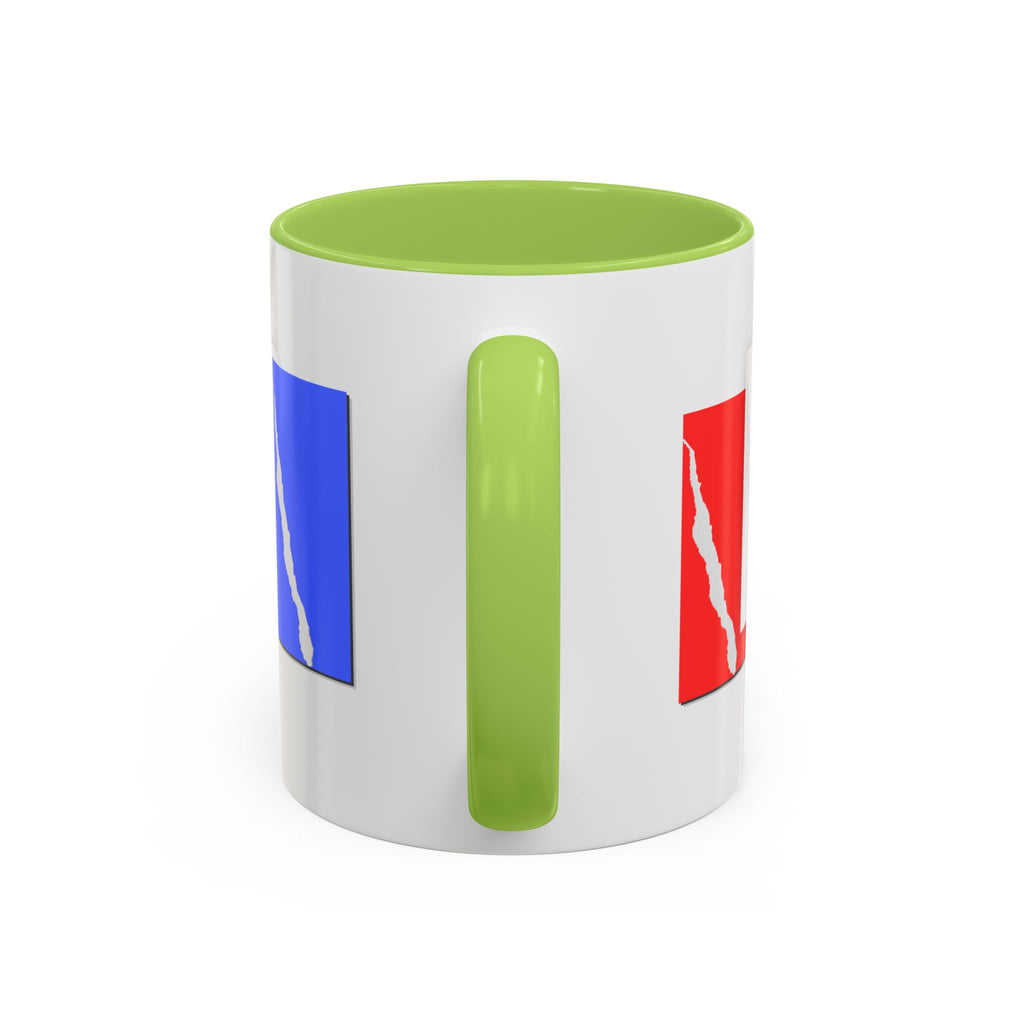 Accent Coffee Mug — Red, White & Blue Abstract Stripe Design (11/15oz)