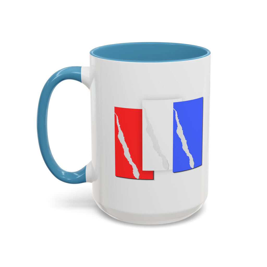 Accent Coffee Mug — Red, White & Blue Abstract Stripe Design (11/15oz)