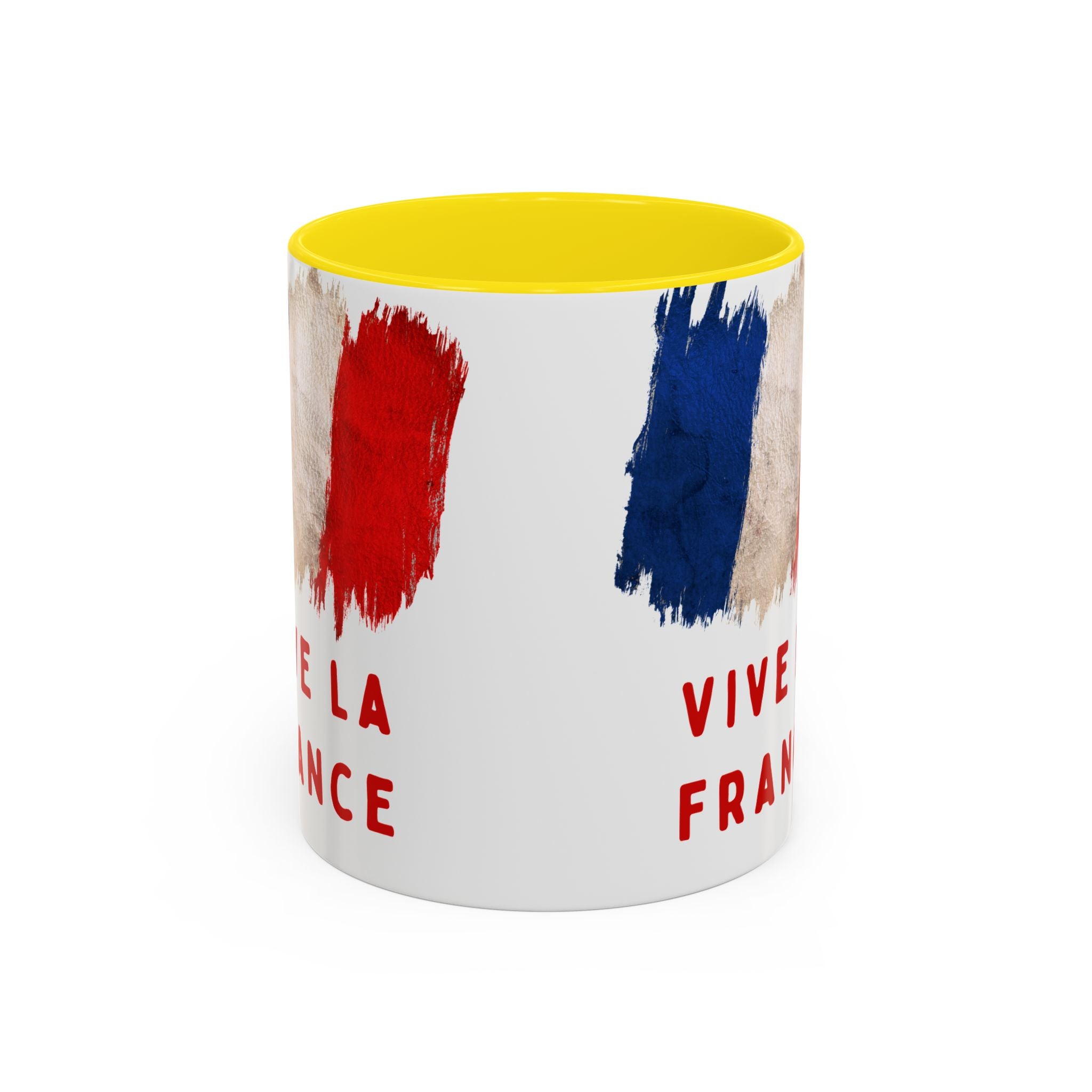 Vive La France Accent Coffee Mug — French Flag Brushstroke 11/15oz