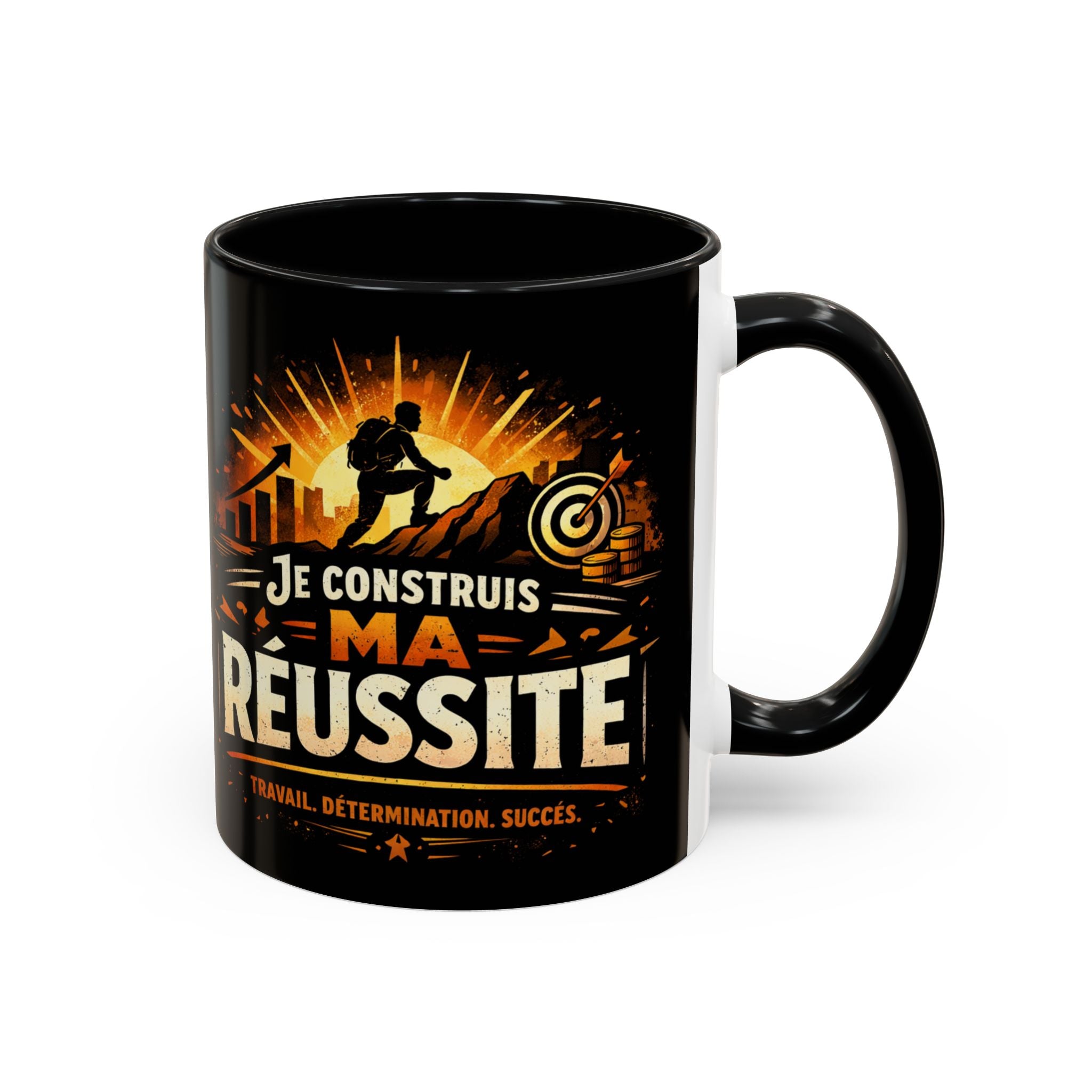 Motivational Coffee Mug — "Je Construis Ma Réussite" French Success Quote