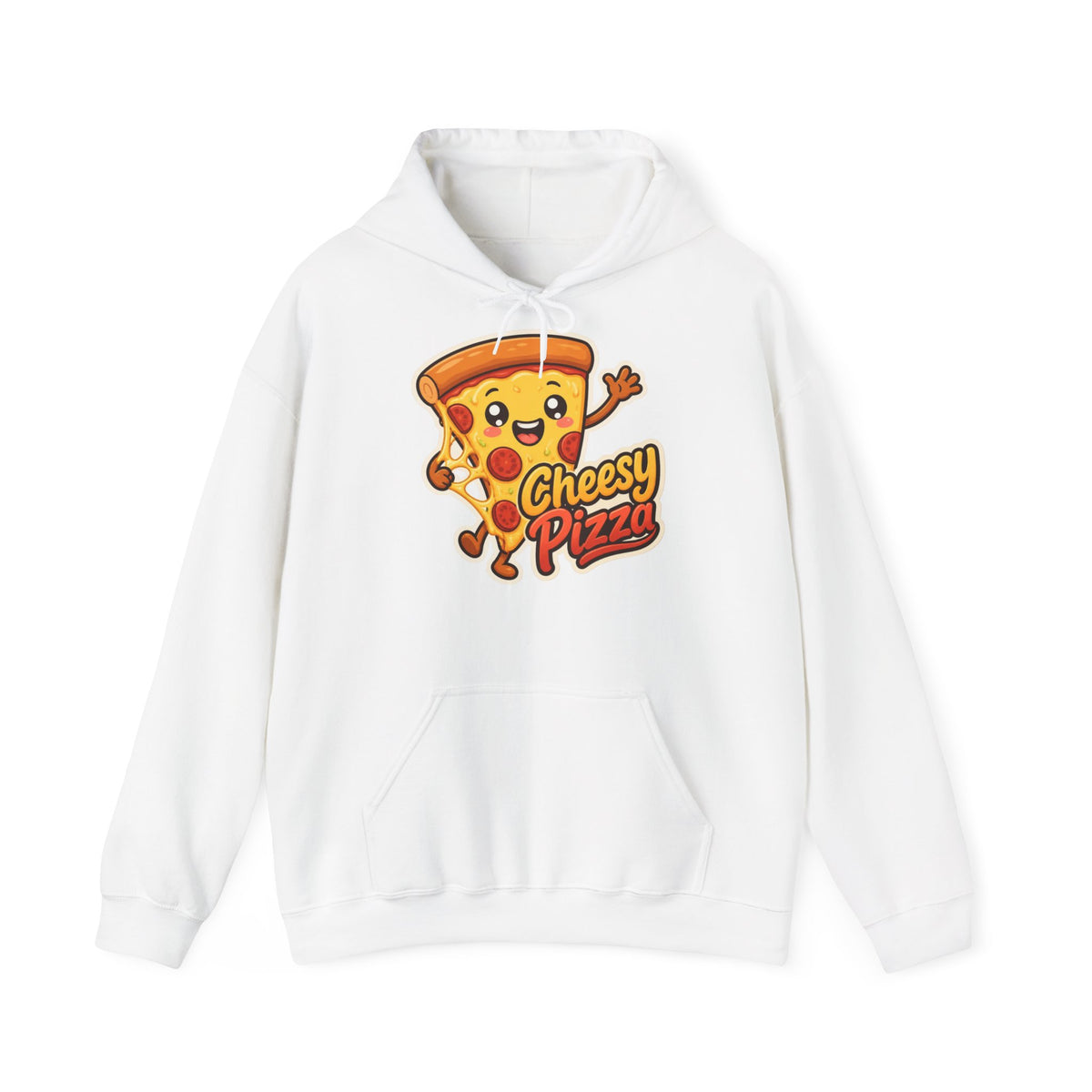 Cheesy Pizza Graphic Pullover Hoodie – Unisex