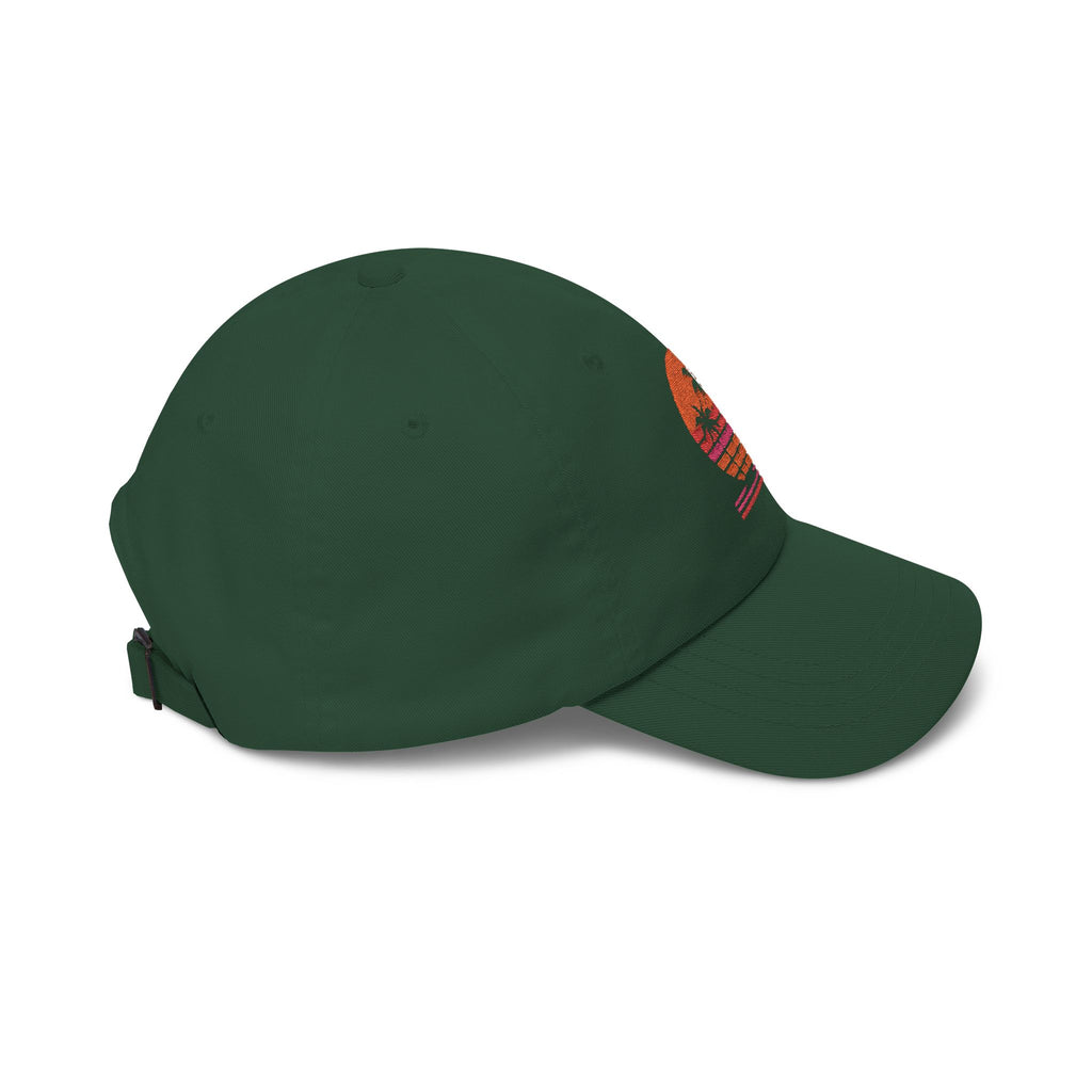 Dad Cap — Retro Sunset Palm Tree Embroidered Hat