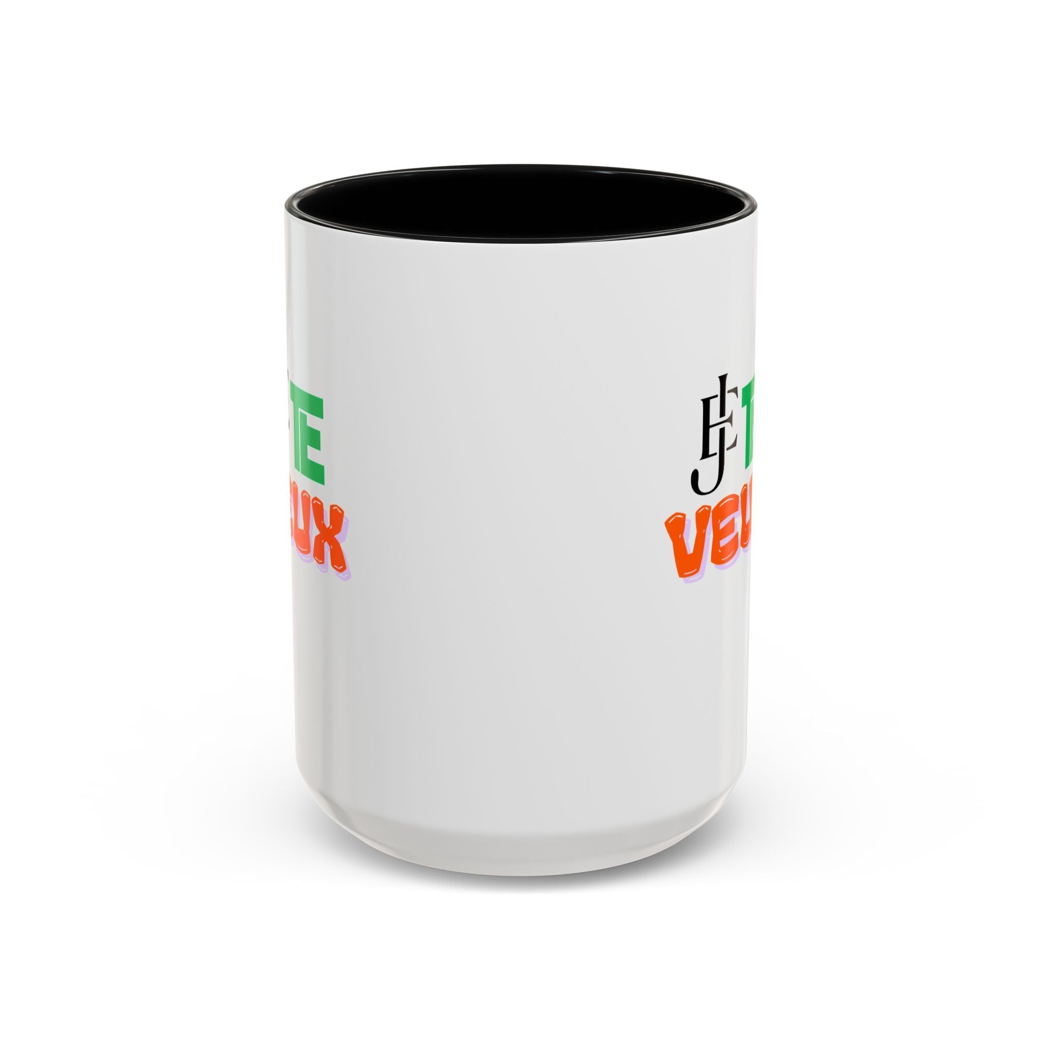 French Phrase Accent Mug — "Je Te Veux" Colorful Ceramic Coffee Mug (11/15oz)