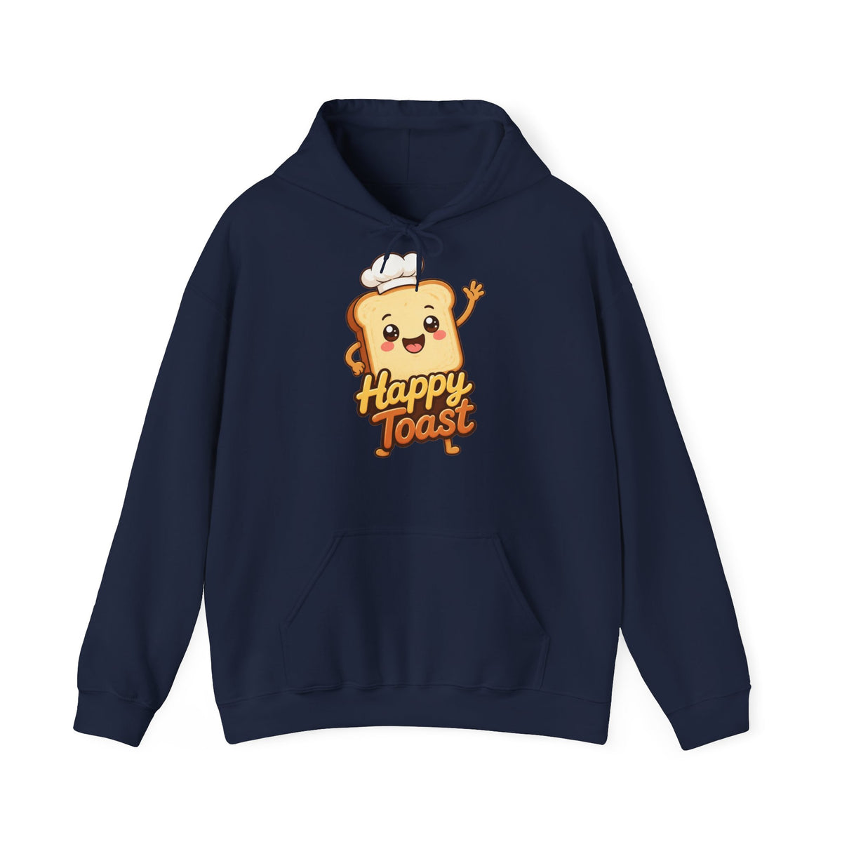 Happy Toast Cartoon Graphic Hoodie – Unisex Pullover