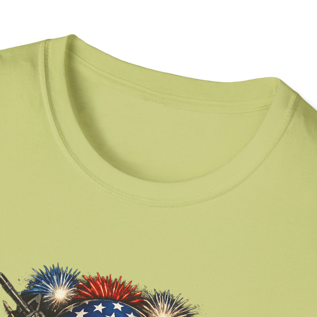 Patriotic Skull Tee "Death Before Defeat" - American Flag Military Graphic T-Shirt