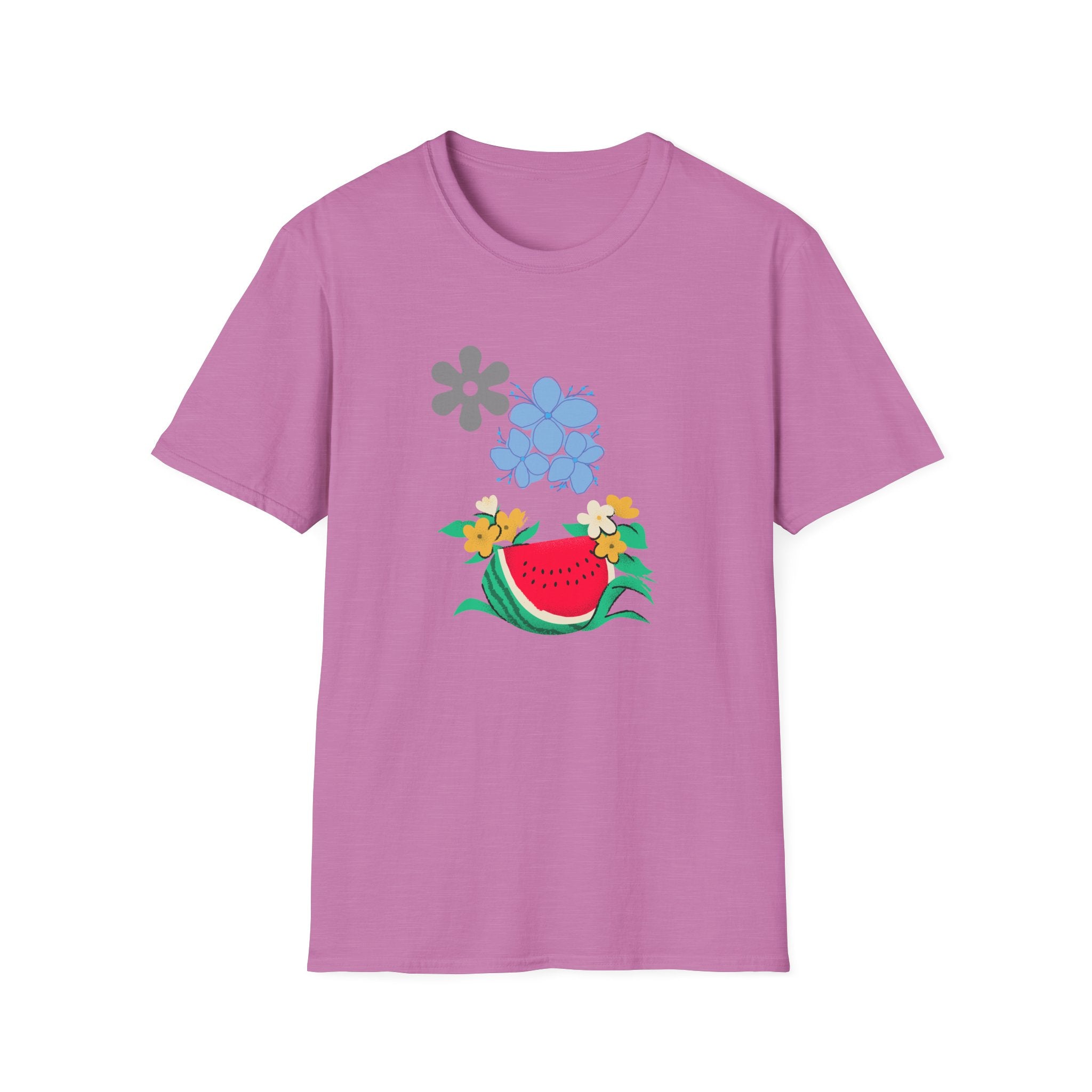 Watermelon Blossom Tee — Floral Fruit Graphic T-Shirt