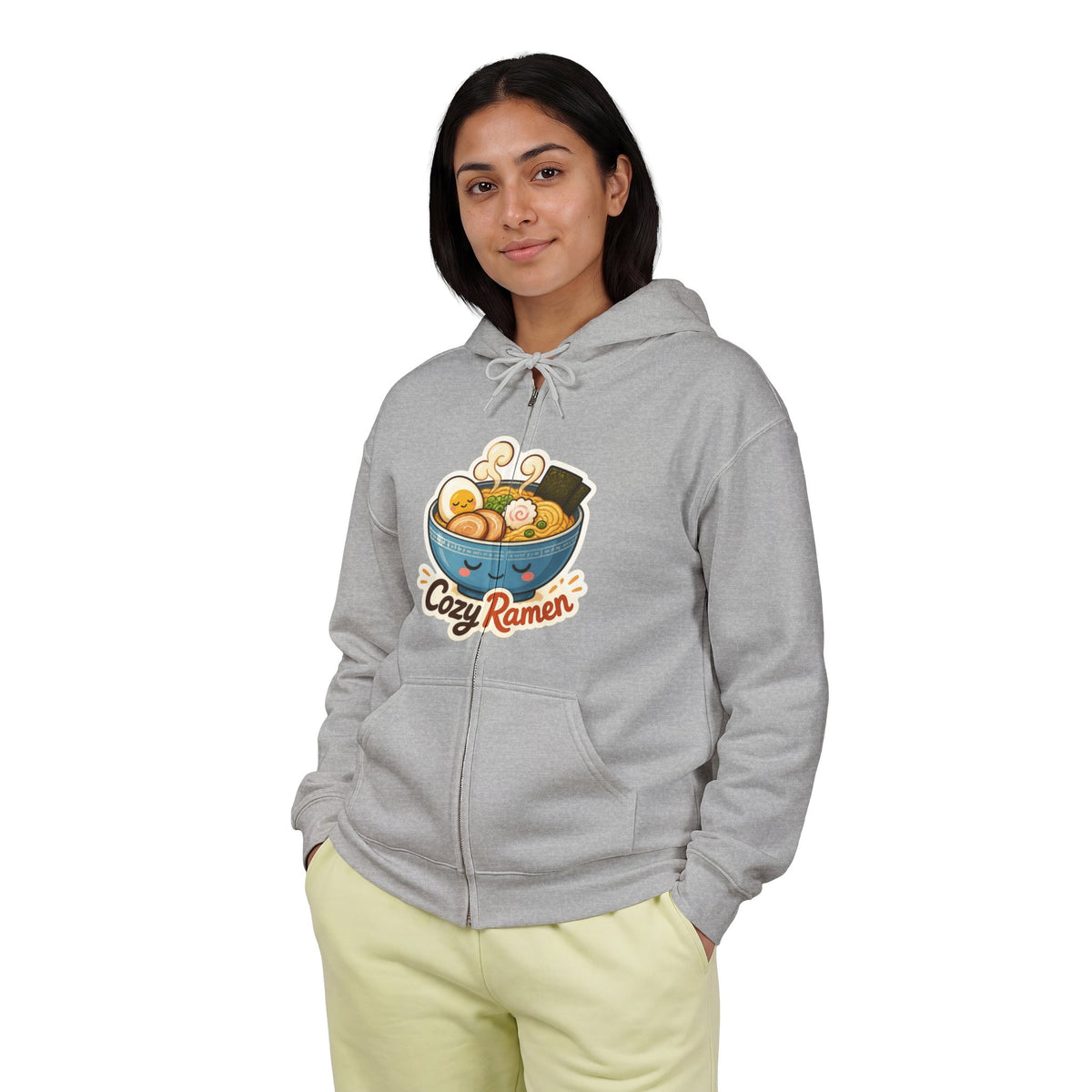 Cozy Ramen Graphic Zip-Up Hoodie – Unisex