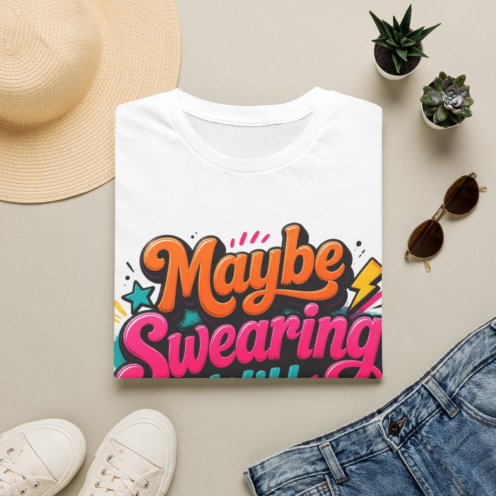 Maybe Swearing Will Help T-Shirt — Funny Retro Graphic Tee
