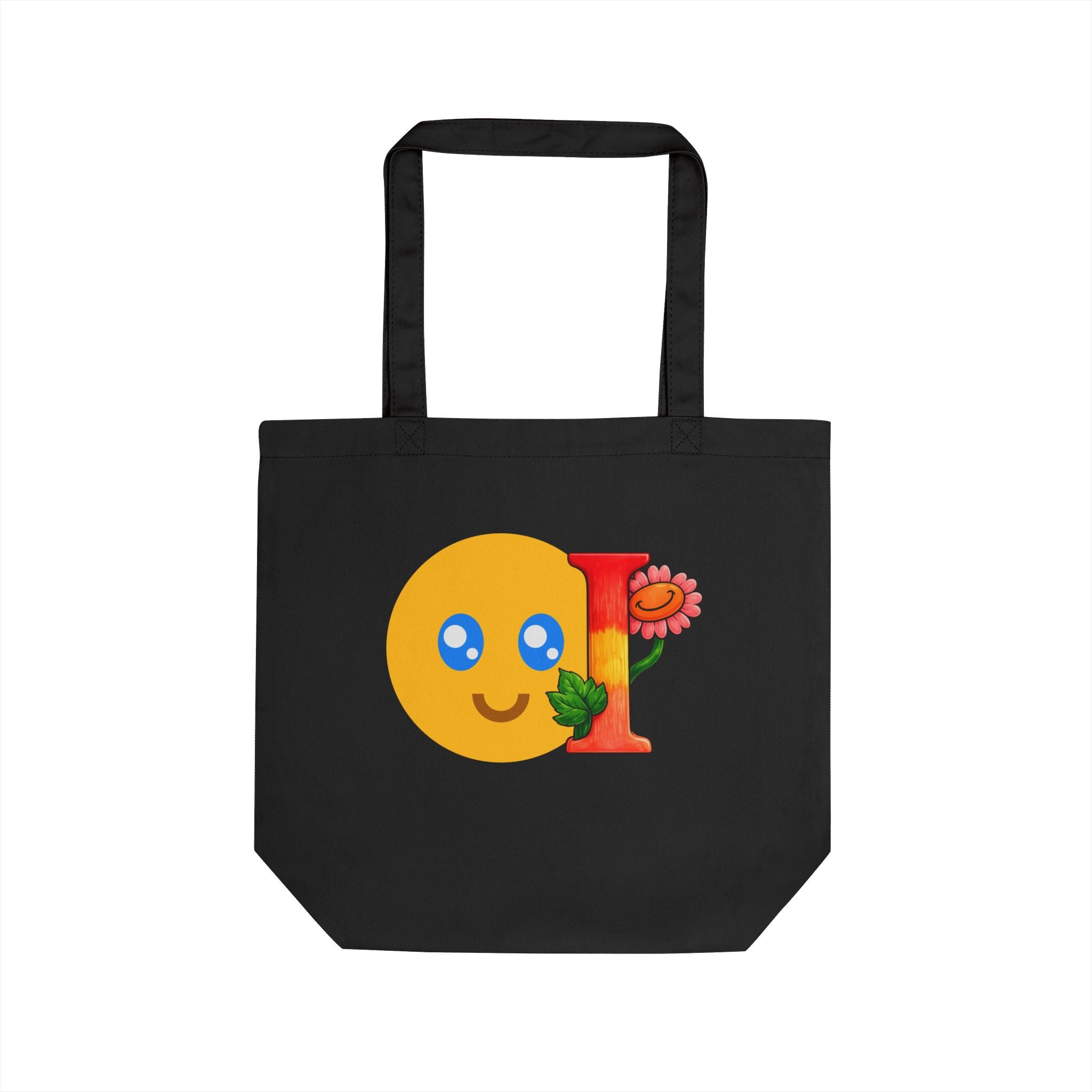 Cute Smile Flower Tote Bag — Eco-Friendly Canvas Grocery & Gift Tote