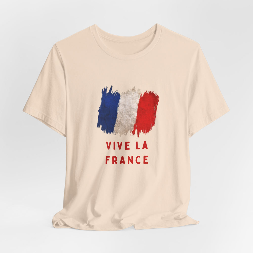 Vive La France T‑Shirt — French Flag Brushstroke Tee
