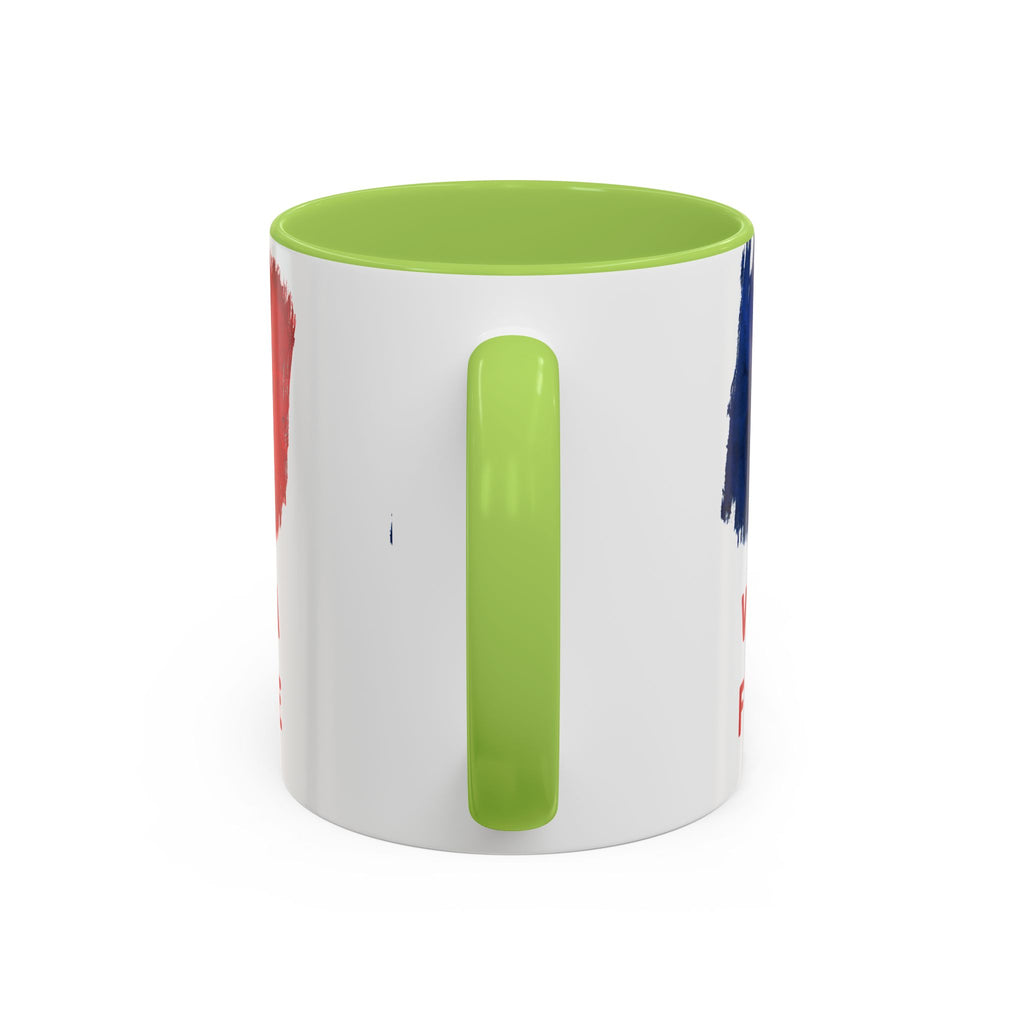 Vive La France Accent Coffee Mug — French Flag Brushstroke 11/15oz