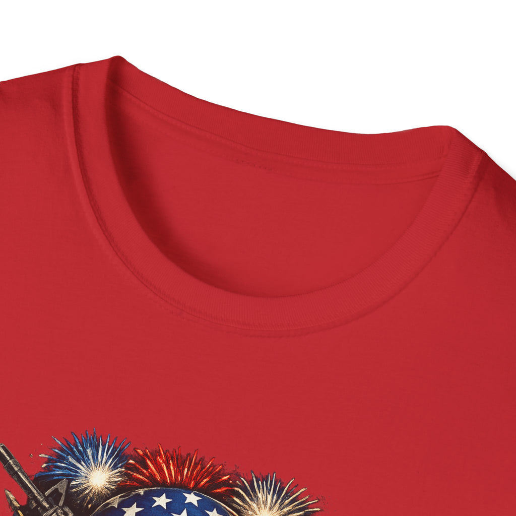 Patriotic Skull Tee "Death Before Defeat" - American Flag Military Graphic T-Shirt