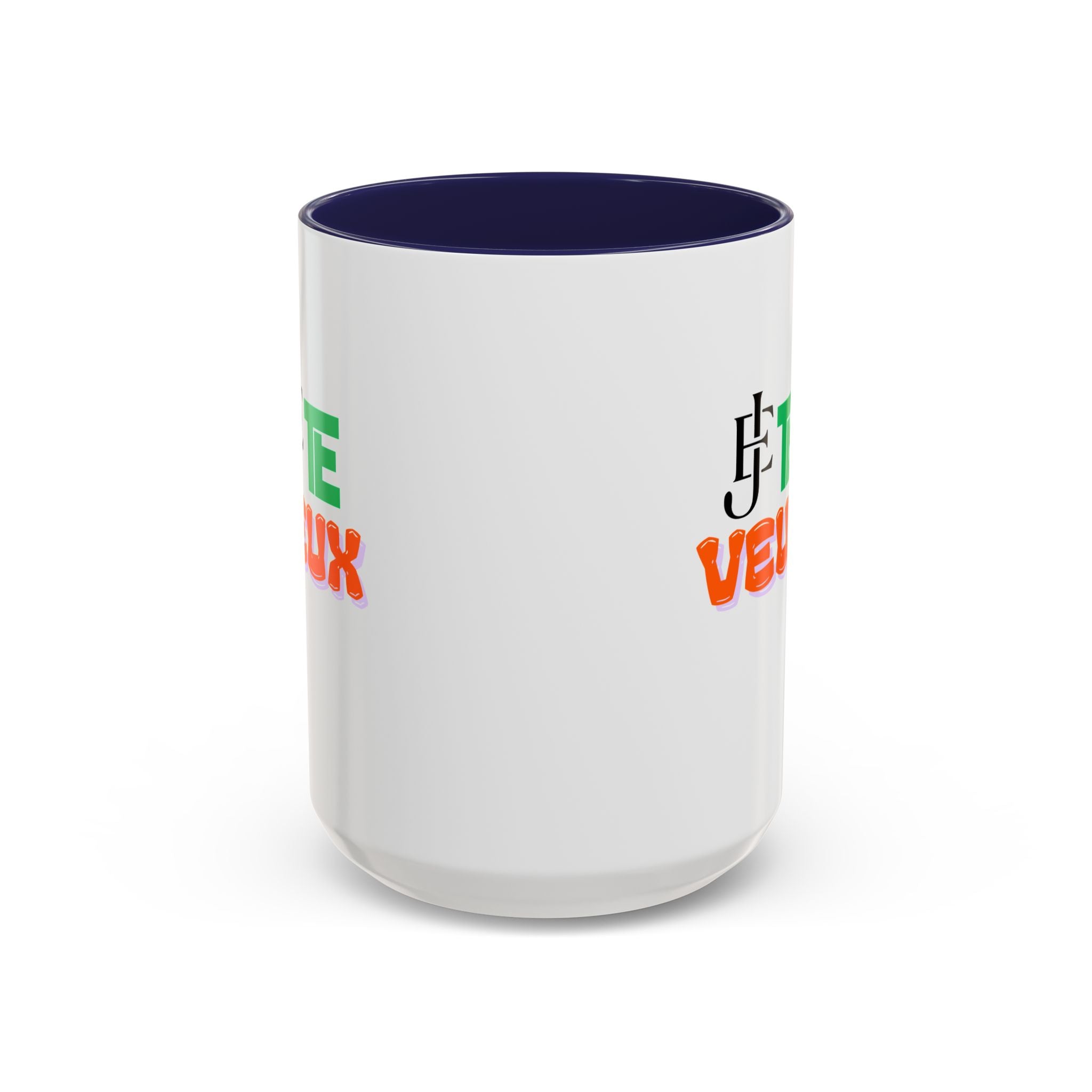 French Phrase Accent Mug — "Je Te Veux" Colorful Ceramic Coffee Mug (11/15oz)