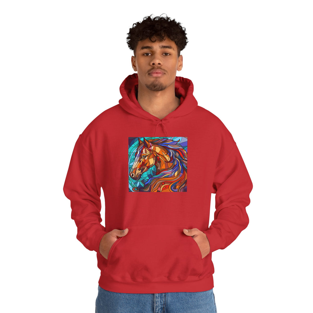 Stained Glass Horse Graphic Hoodie