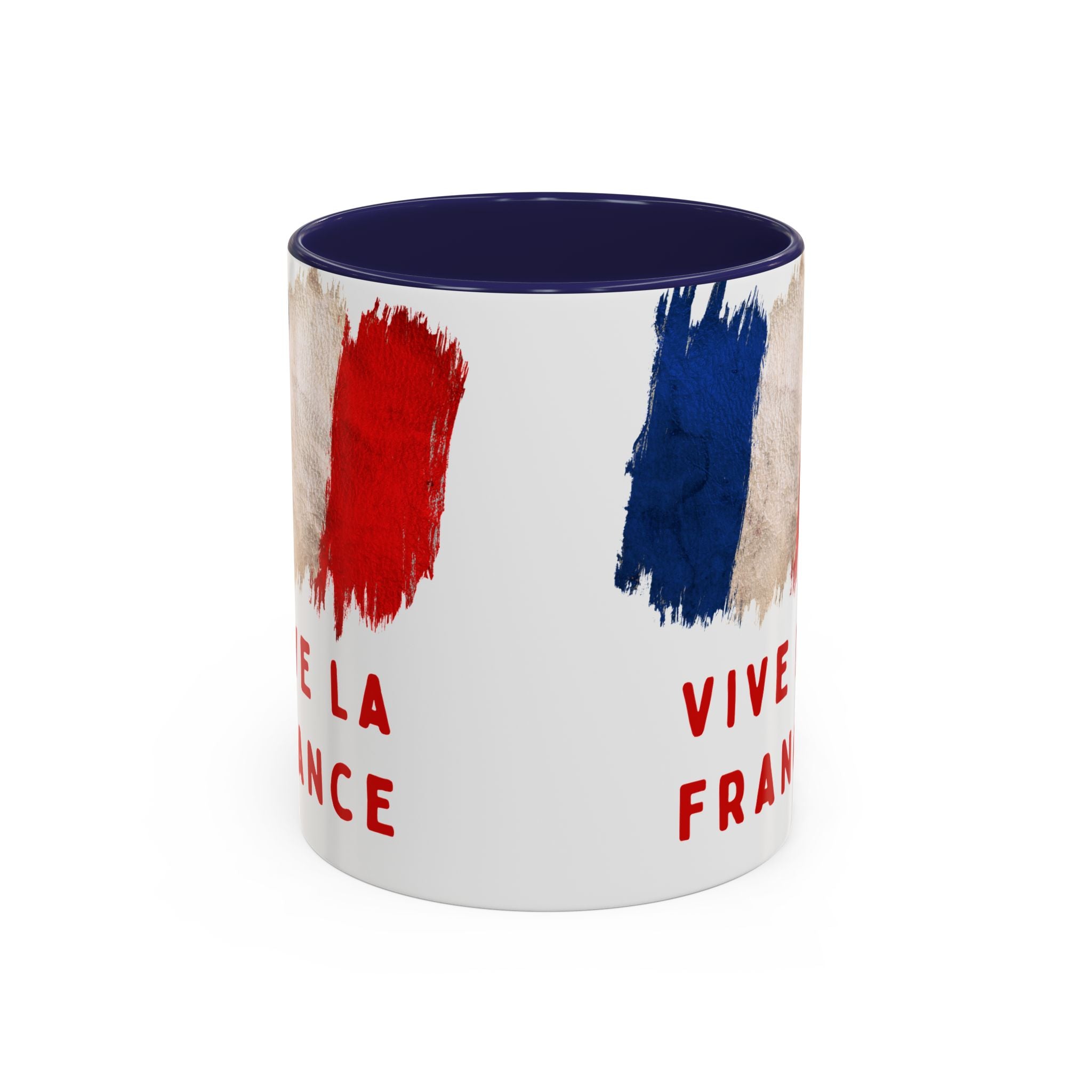 Vive La France Accent Coffee Mug — French Flag Brushstroke 11/15oz