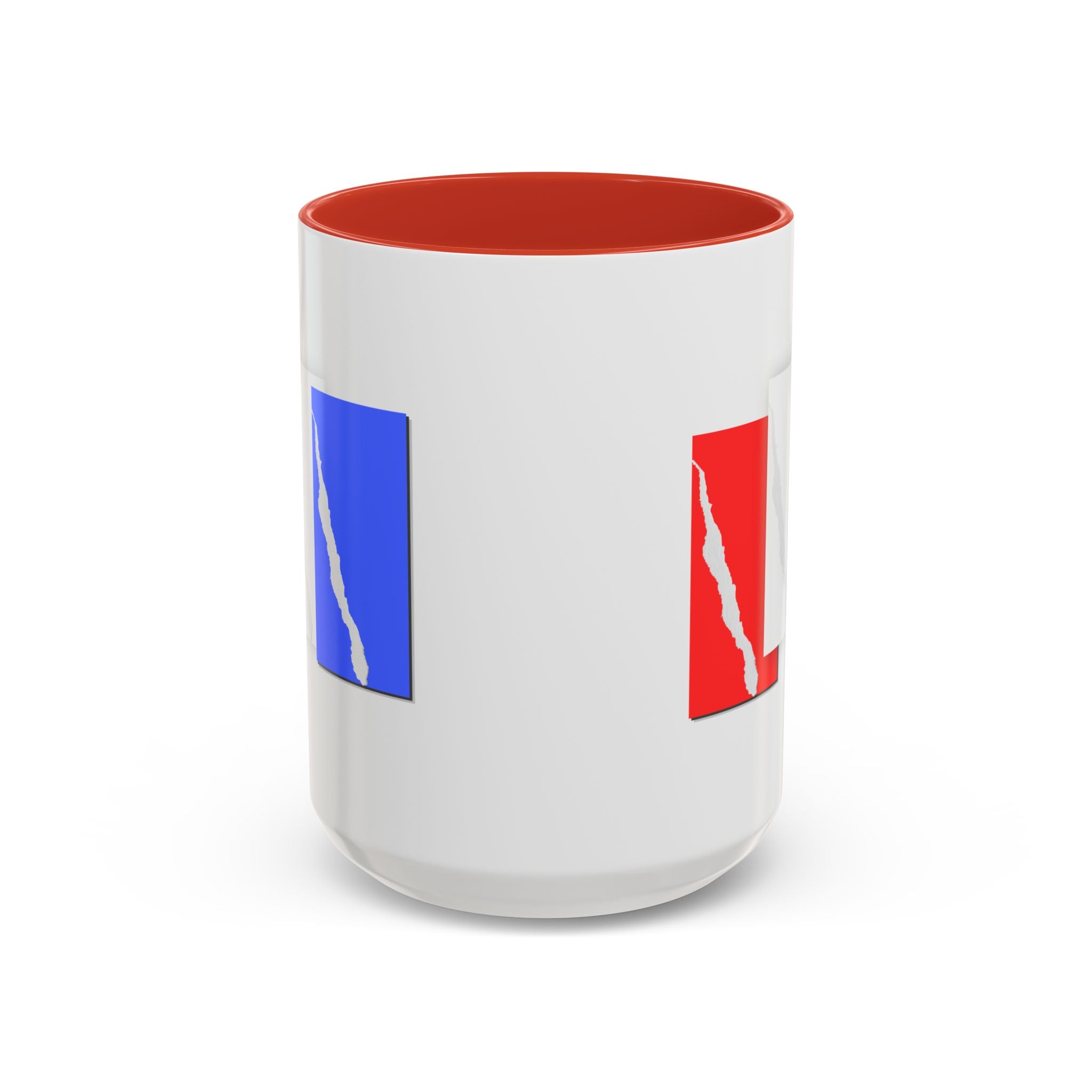 Accent Coffee Mug — Red, White & Blue Abstract Stripe Design (11/15oz)