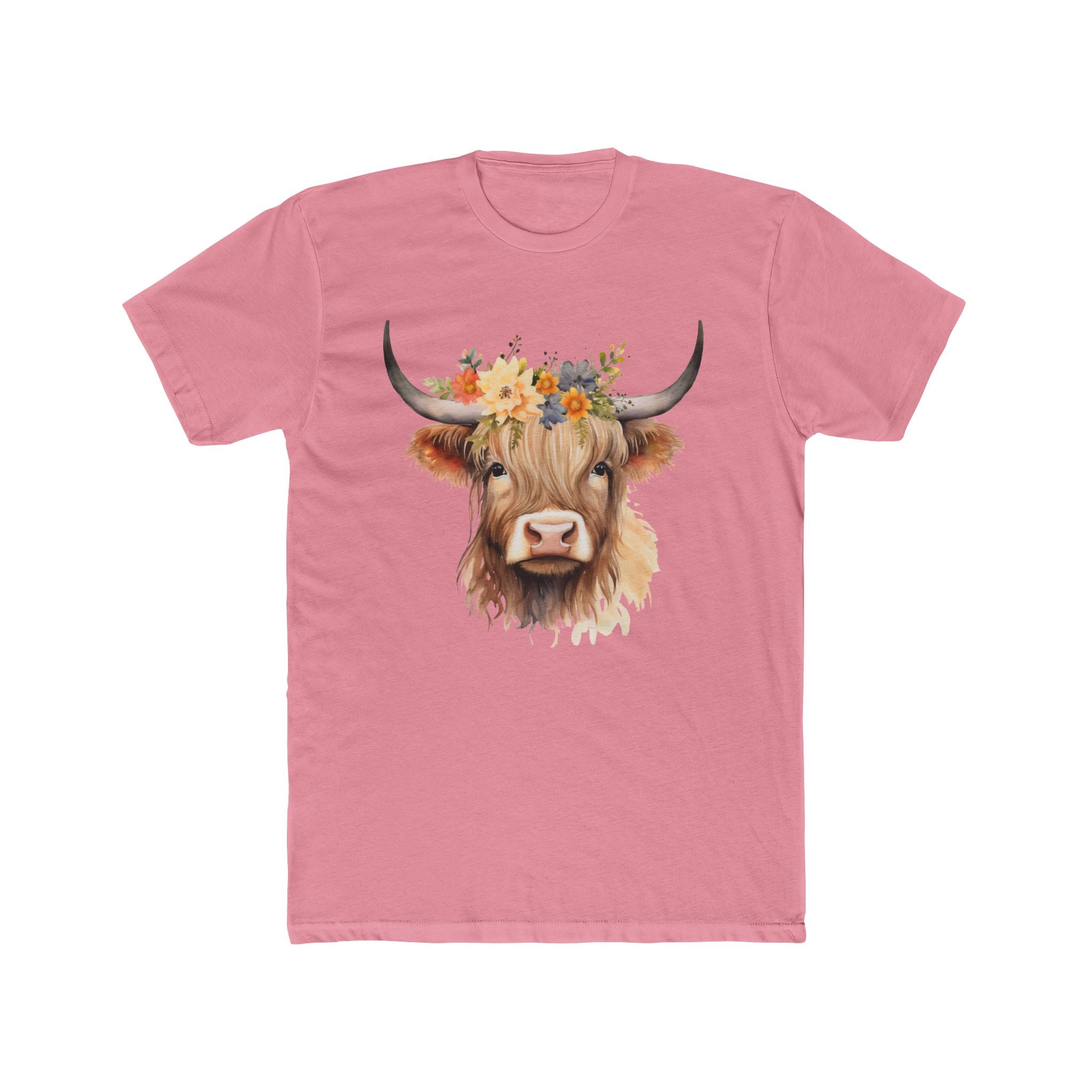 Fearlesss Highland Cow - Watercolor Floral Art