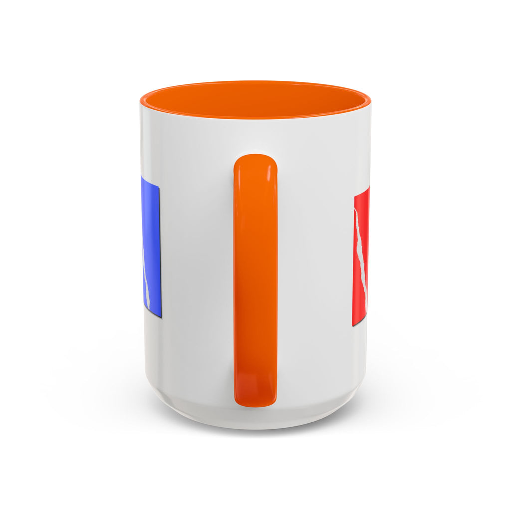 Accent Coffee Mug — Red, White & Blue Abstract Stripe Design (11/15oz)