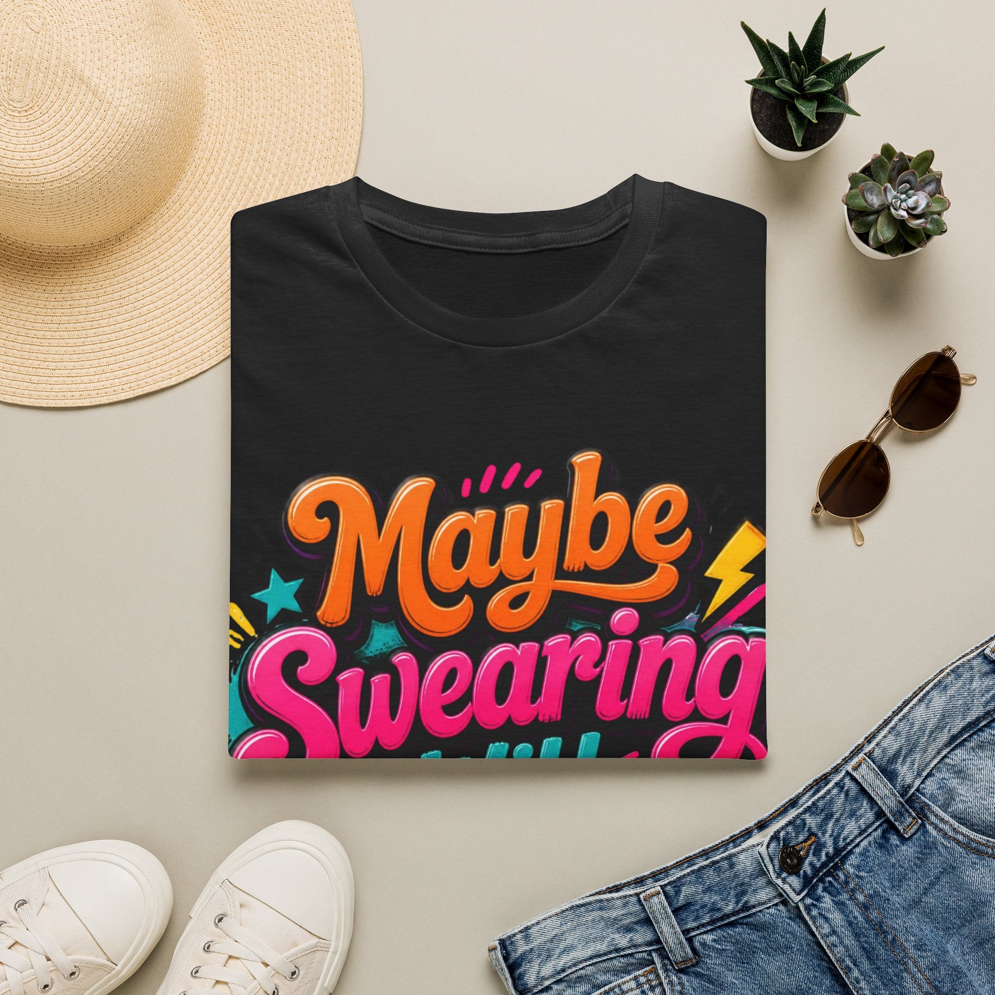 Maybe Swearing Will Help T-Shirt — Funny Retro Graphic Tee