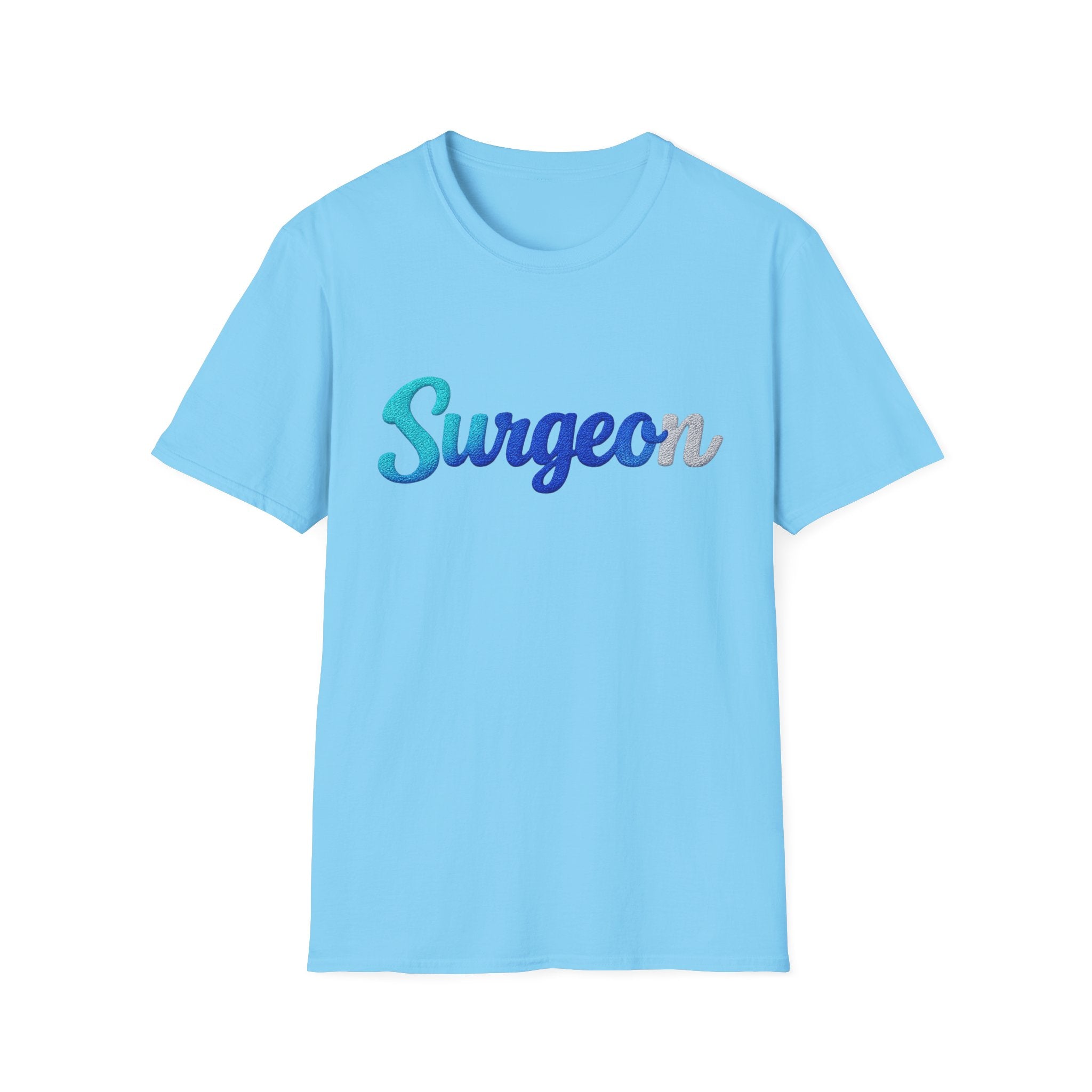 Surgeon Script T-Shirt — Blue Gradient Medical Pride Tee