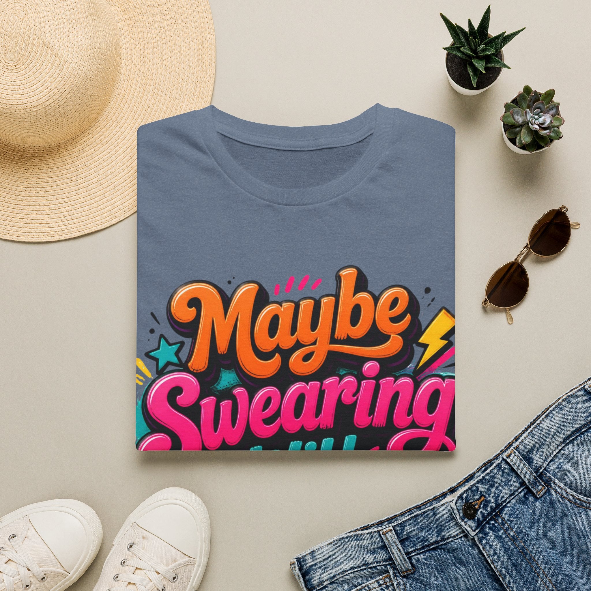 Maybe Swearing Will Help T-Shirt — Funny Retro Graphic Tee