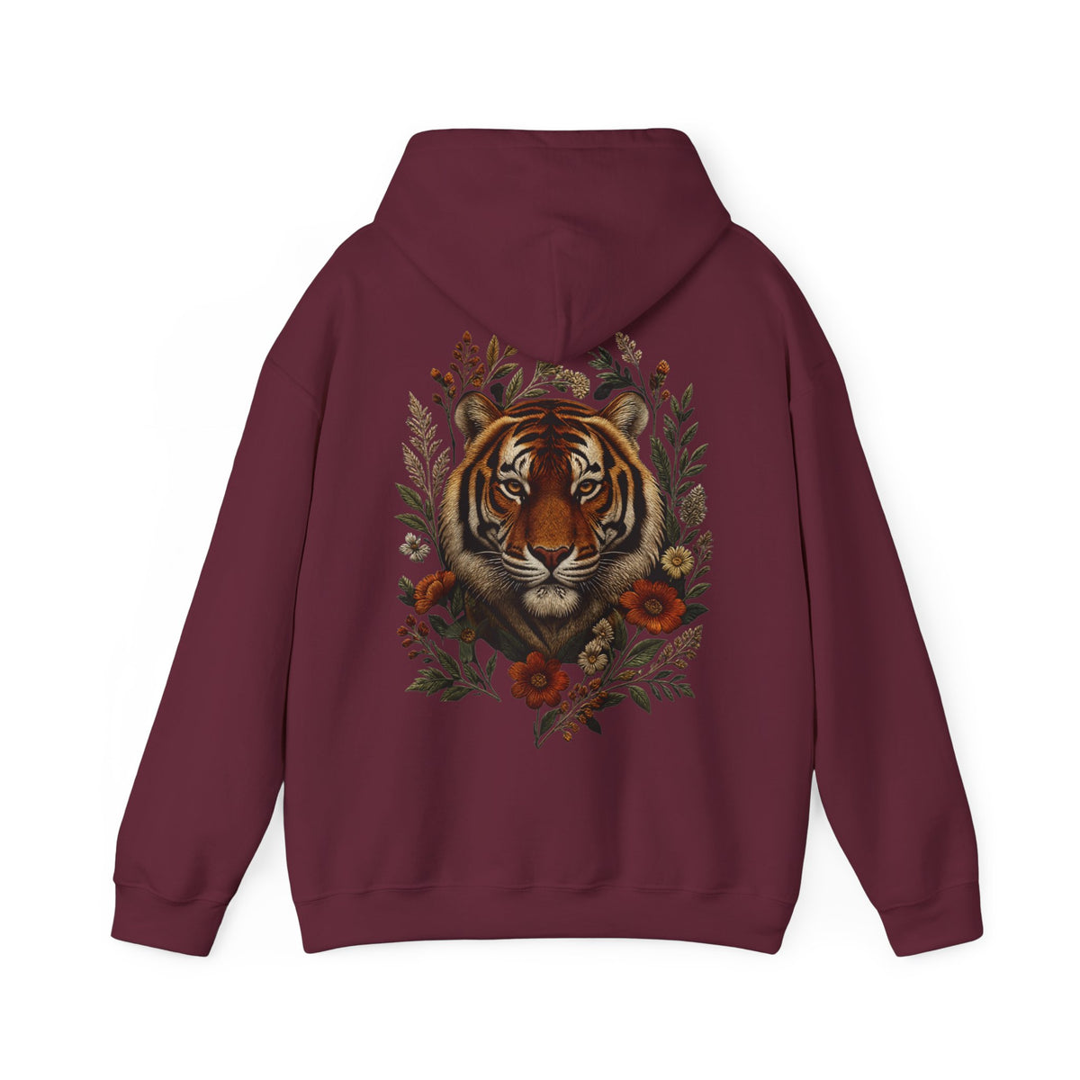 Sweat à capuche tigre floral vintage
