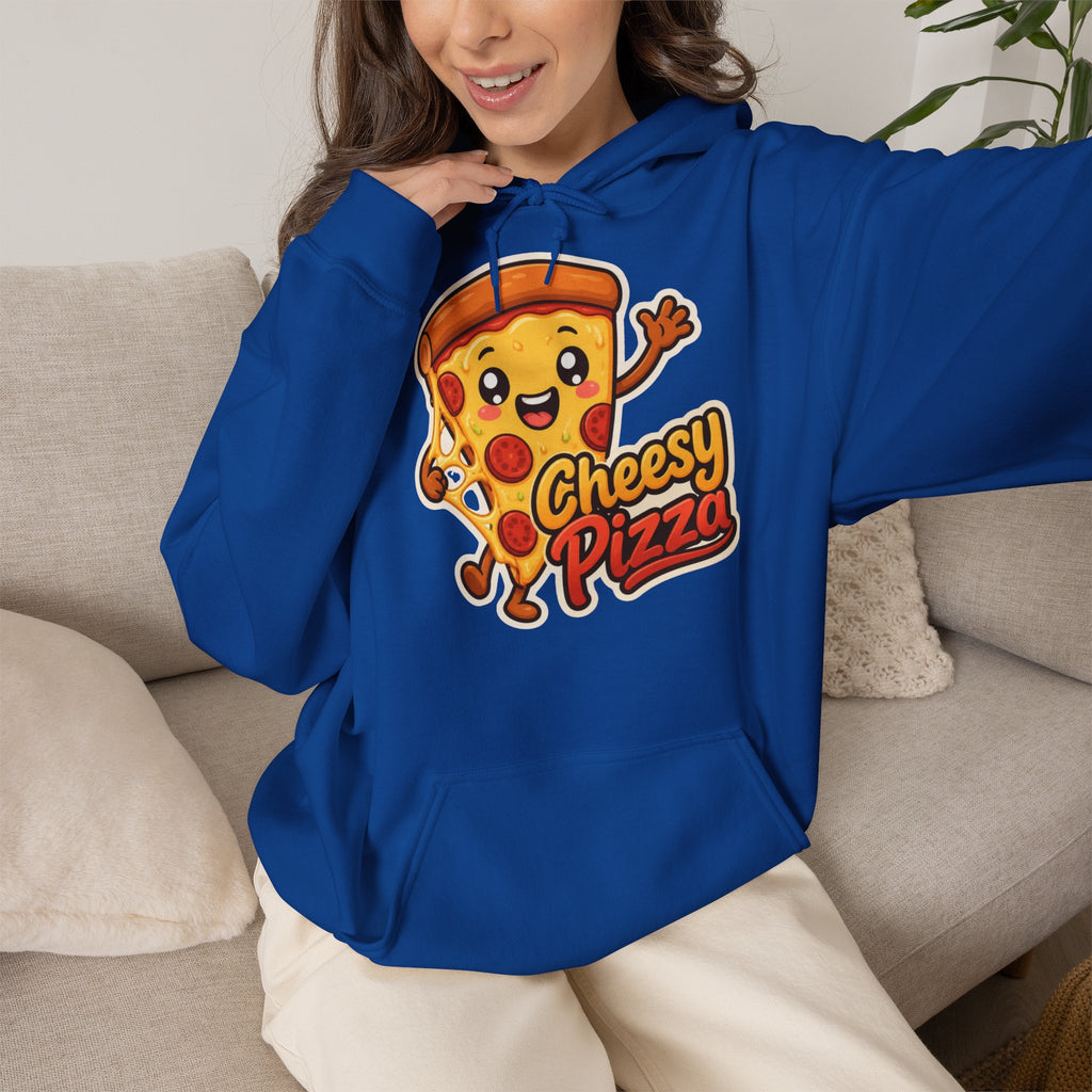 Cheesy Pizza Graphic Pullover Hoodie – Unisex
