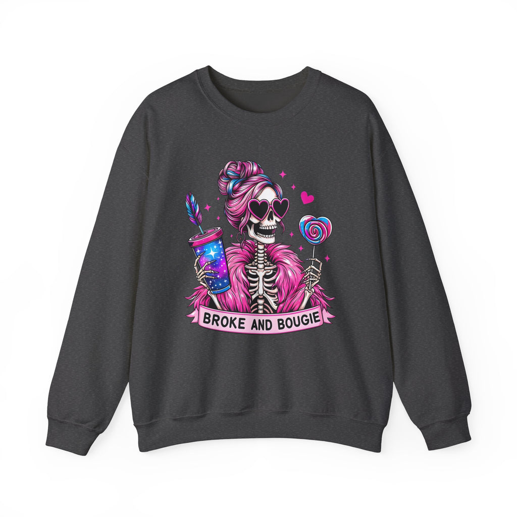 Broke and Bougie Skeleton Crewneck Sweatshirt