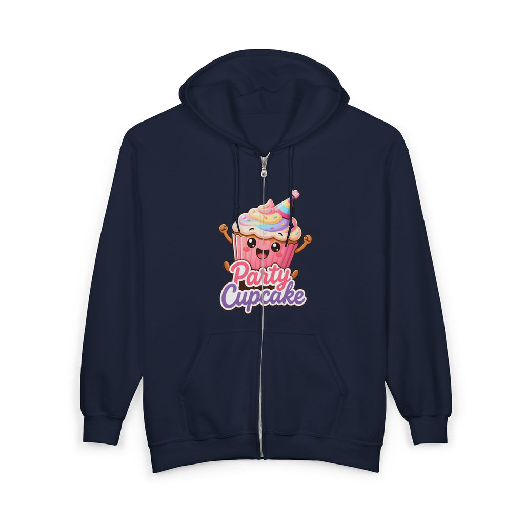 Party Cupcake Graphic Zip-Up Hoodie – Unisex