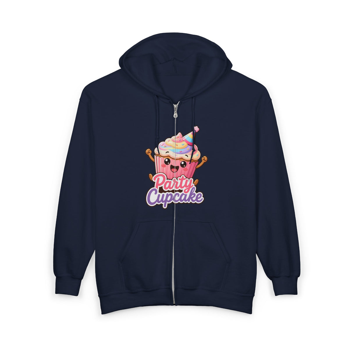 Party Cupcake Graphic Zip-Up Hoodie – Unisex