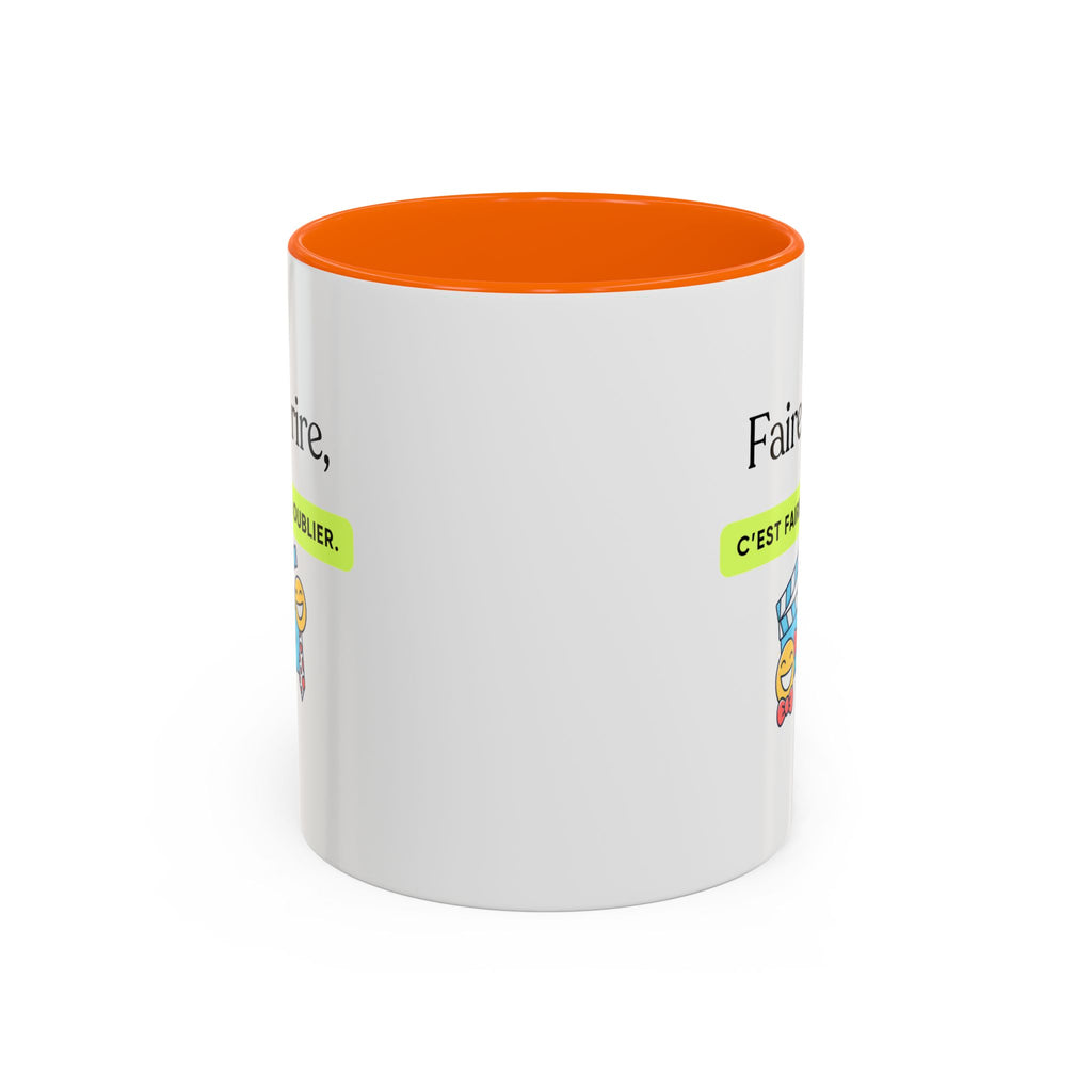 French Quote Accent Coffee Mug — "Faire rire, c'est faire oublier." (11/15oz)
