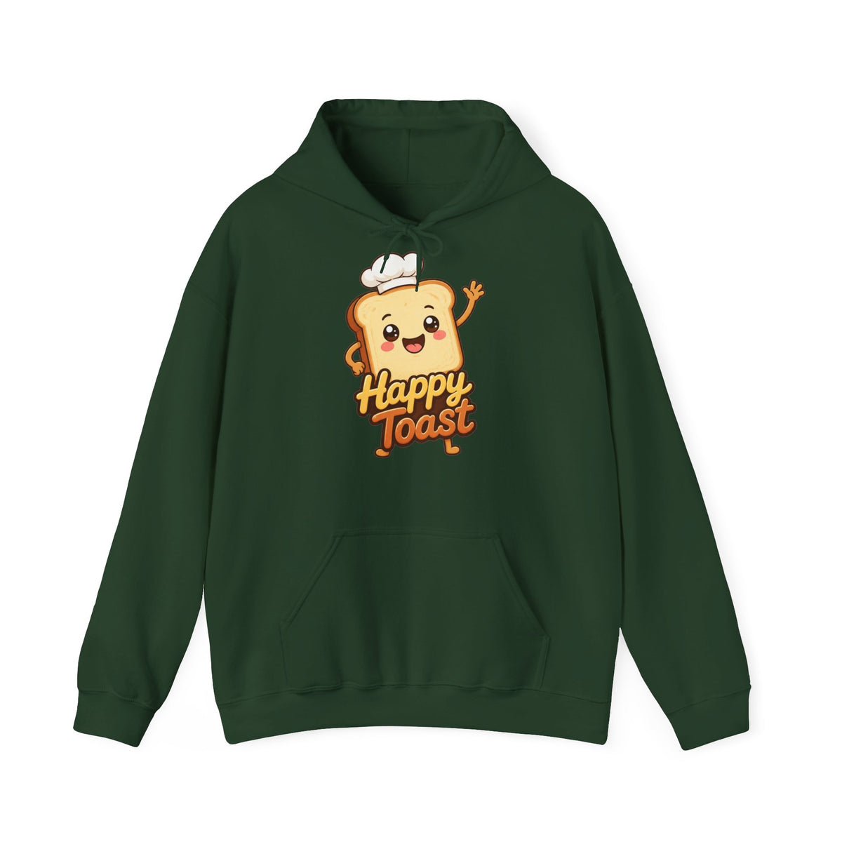Happy Toast Cartoon Graphic Hoodie – Unisex Pullover